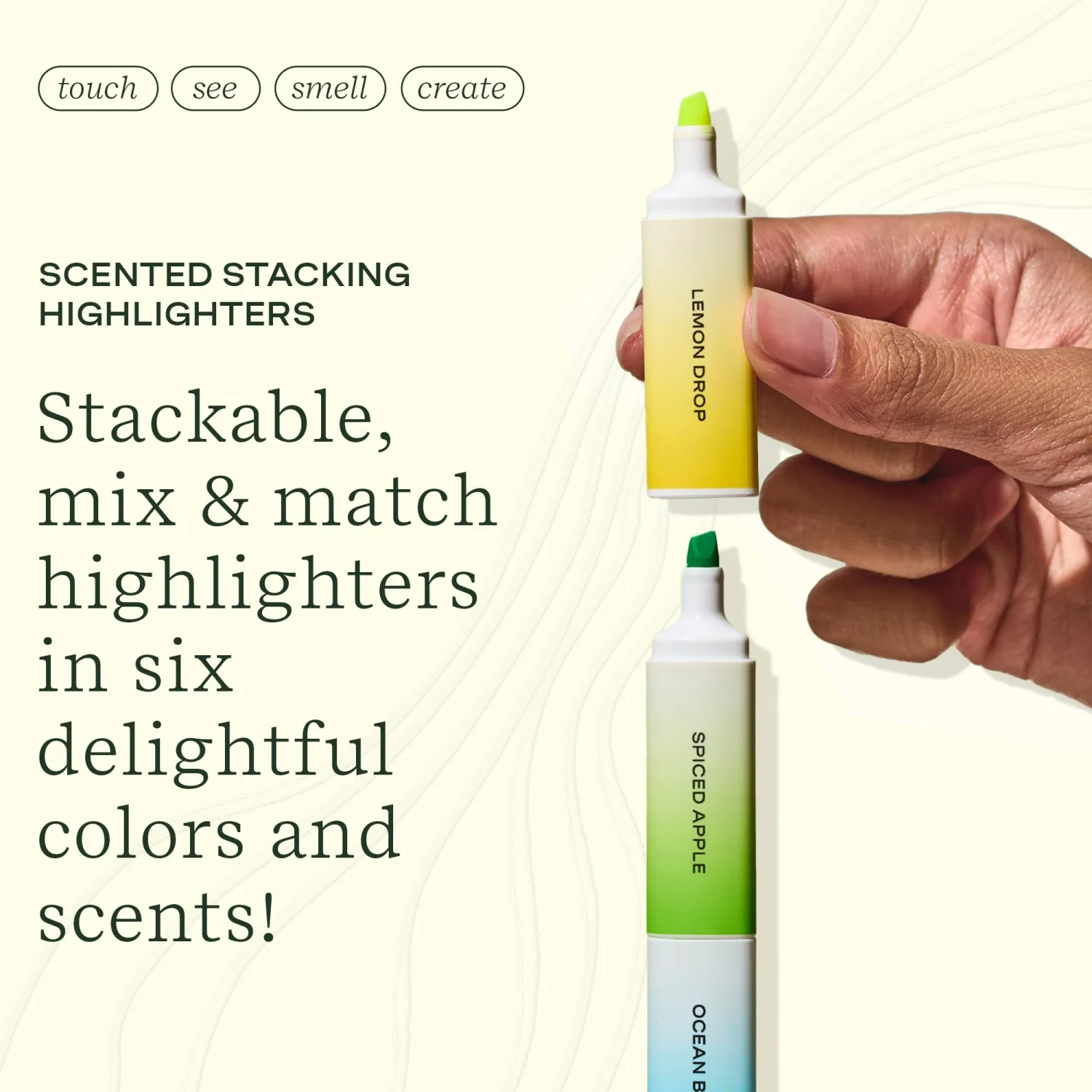 Lifelines Scented Stacking Highlighters, 2-Pack, Assorted Colors