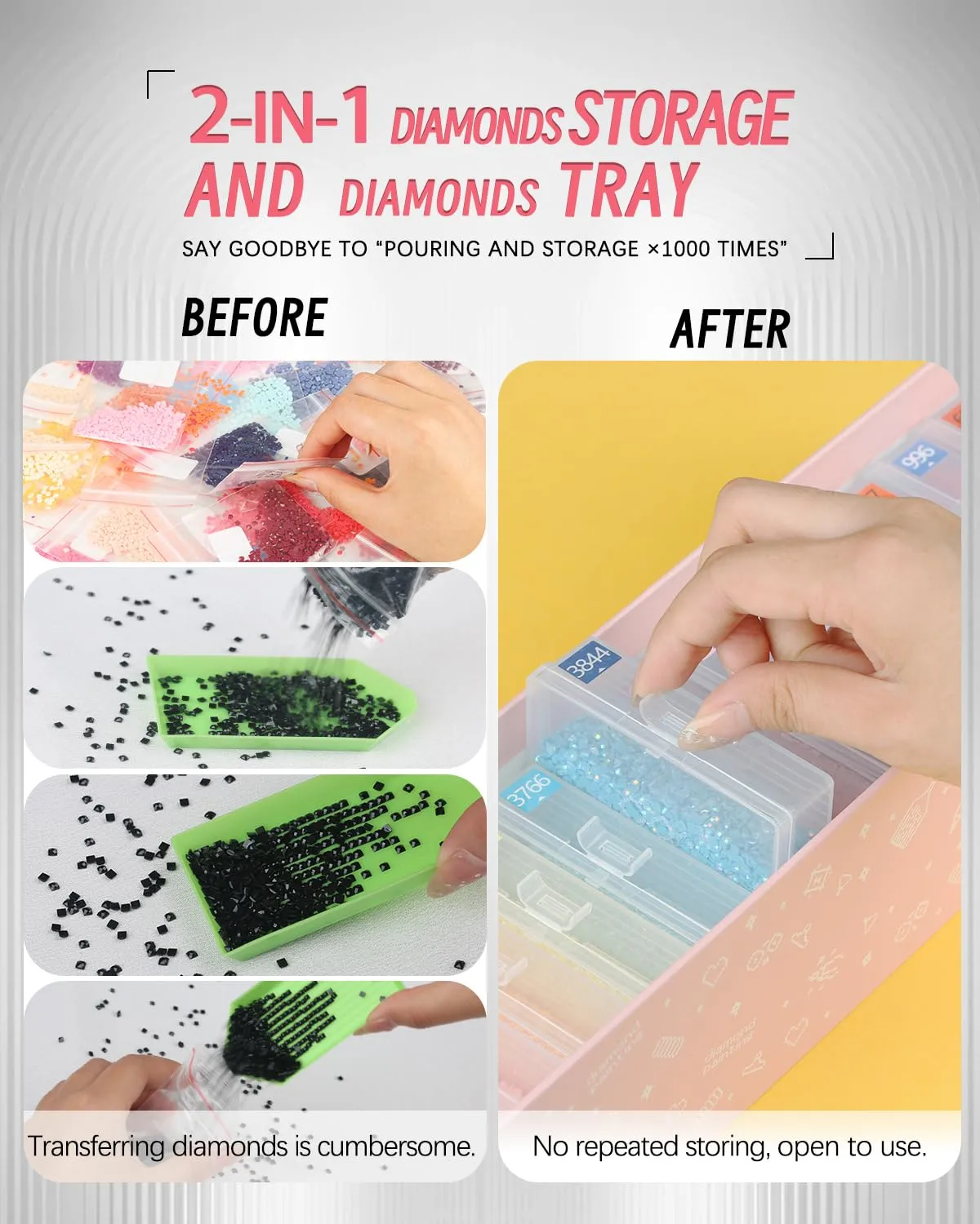 forever young 15PCS Diamond Painting Storage Containers Trays