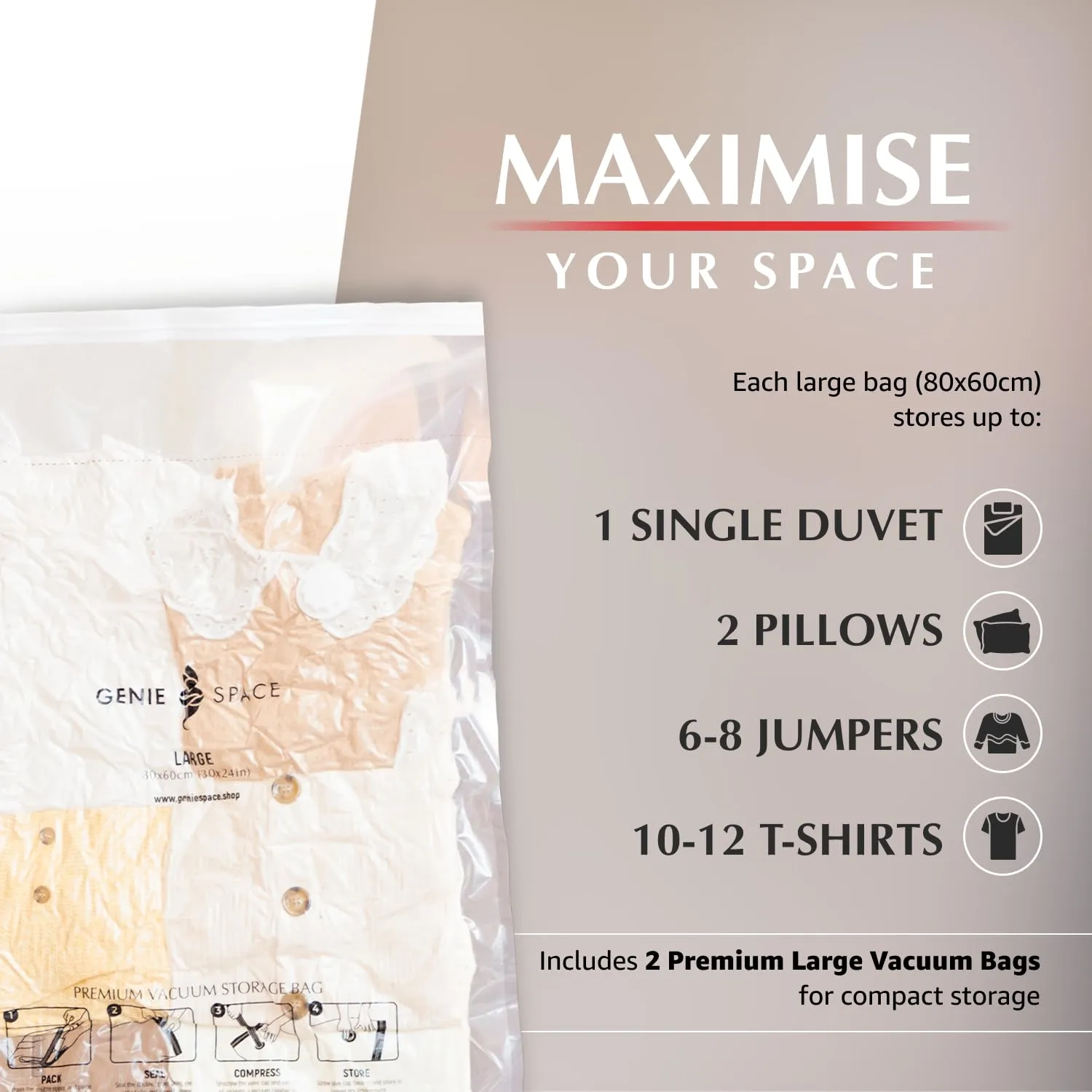 Genie Space - Premium Bags - Large - 2 Pack