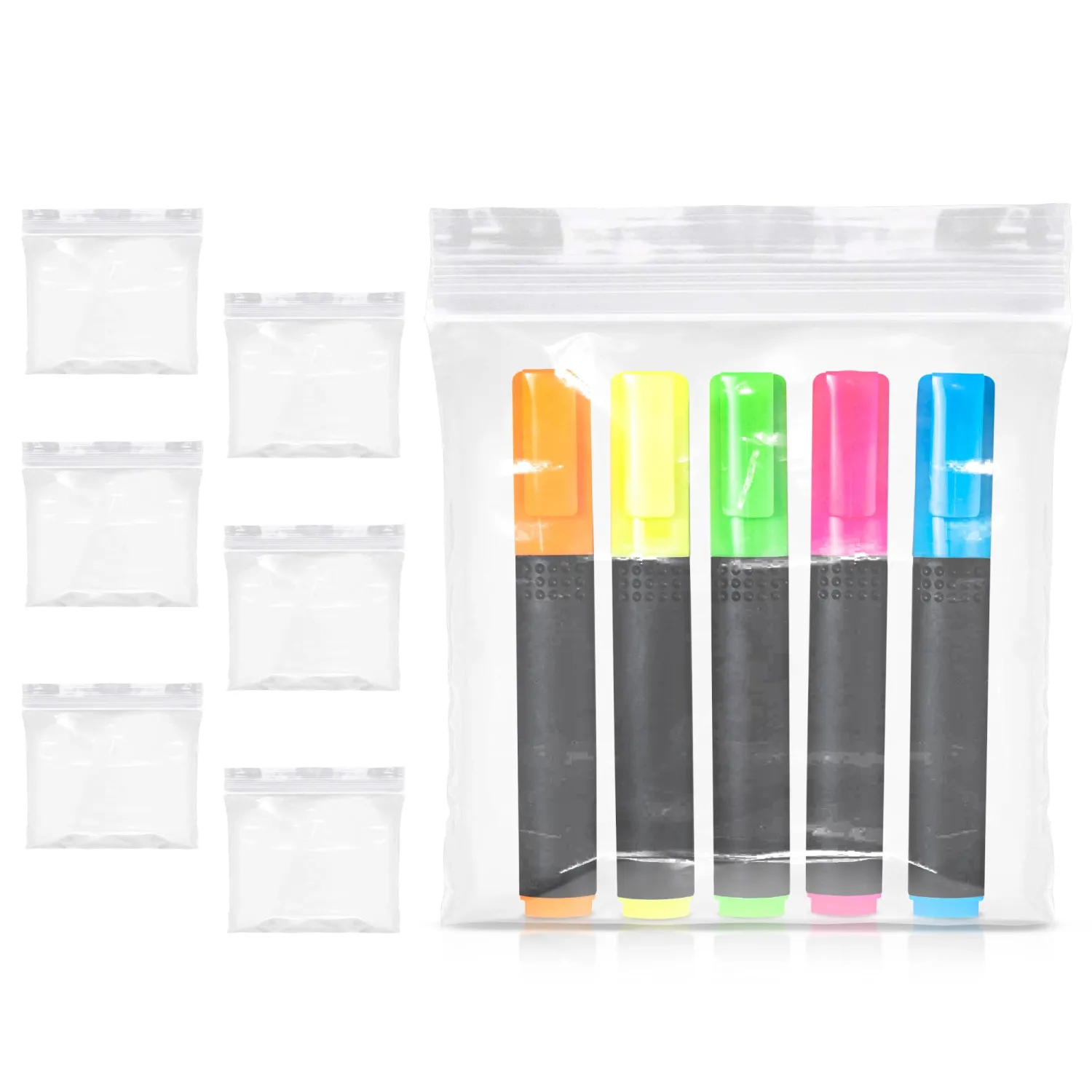 APQ Supply Clear Plastic Reclosable Zipper Bags, 6 x 6 Inch. Pack of 50 Resealable Plastic Bags. High Clarity Polypropylene Reclosable Zip Bag, 2 mil.