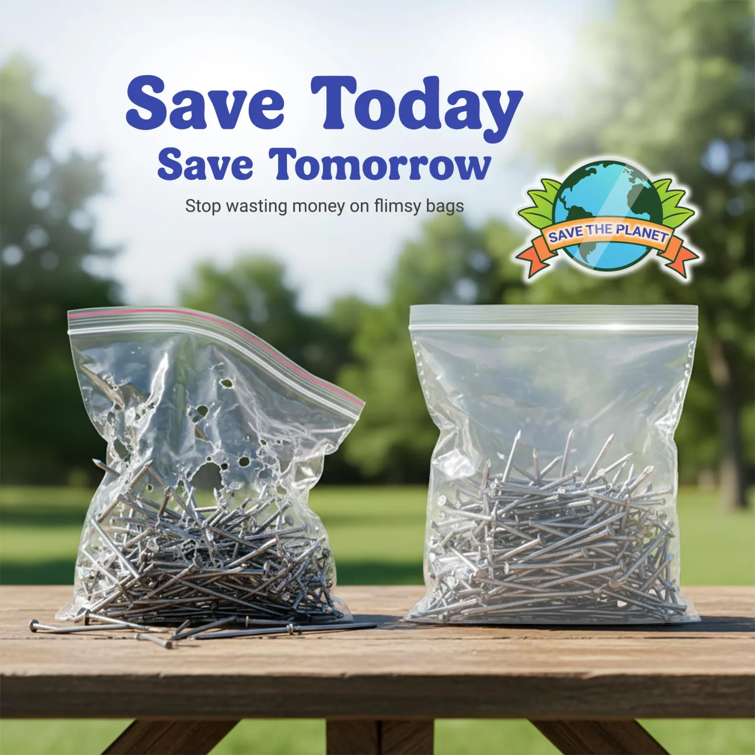 Heavy Duty Zip Seal Lock Storage Bags, Extra Thick Clear Plastic Zip Bags