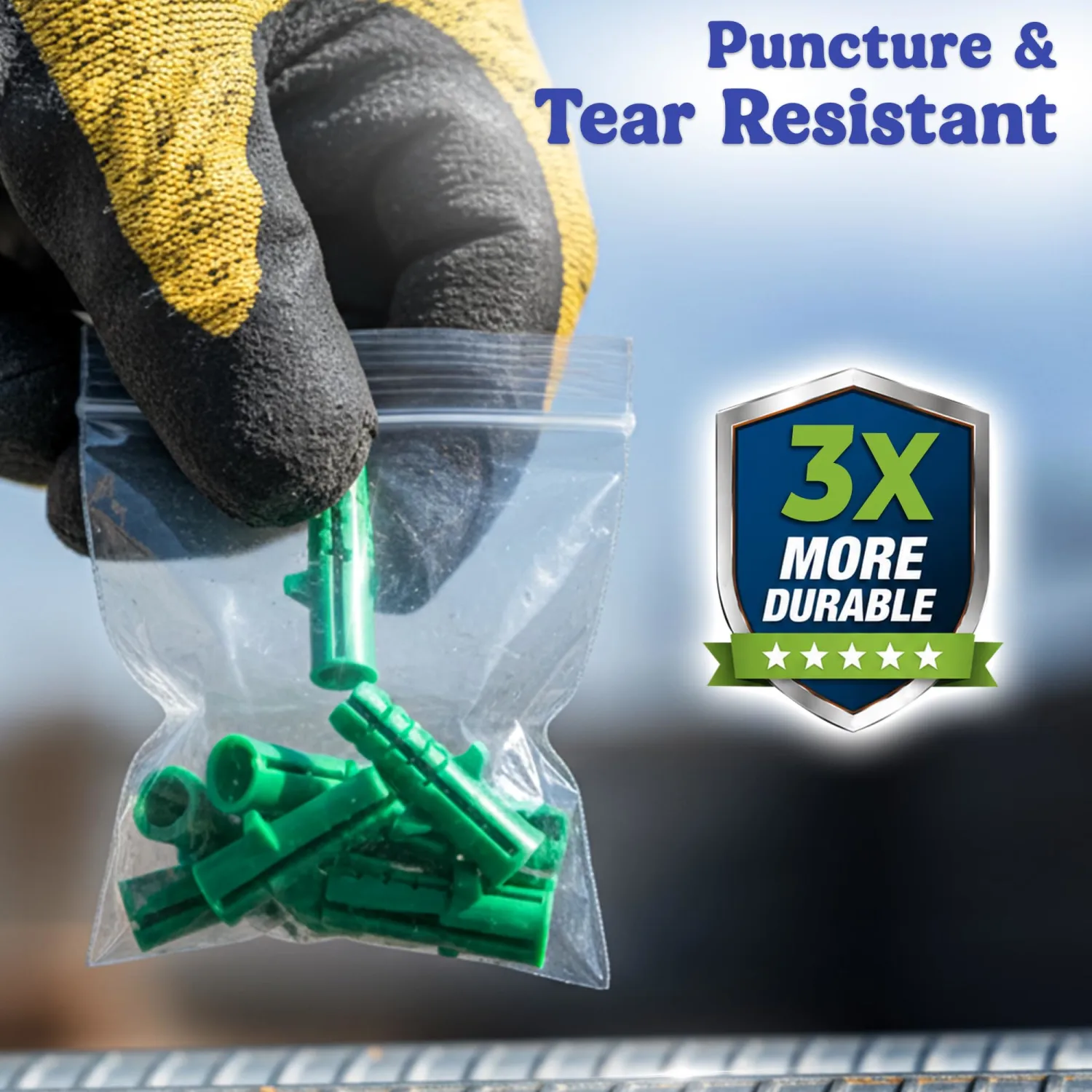 Heavy Duty Zip Seal Lock Storage Bags, Extra Thick Clear Plastic Zip Bags