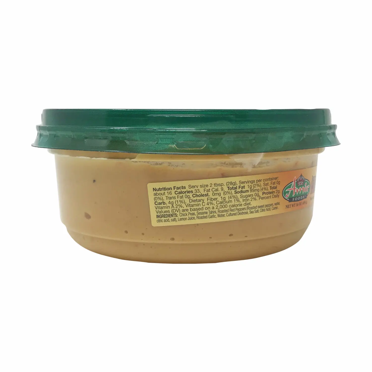 Amir Foods, Hummus Roasted Red Pepper, 16 Ounce