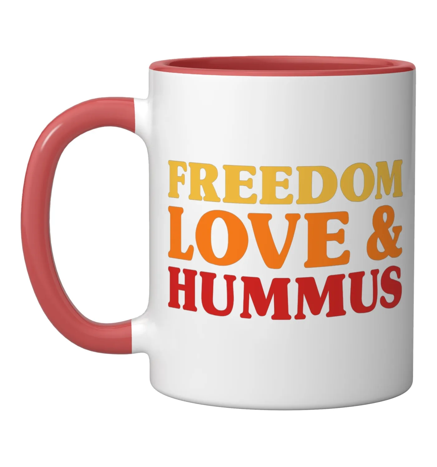 Hummus I Love Hummus Funny Hummus Ceramic Mug, Red/White