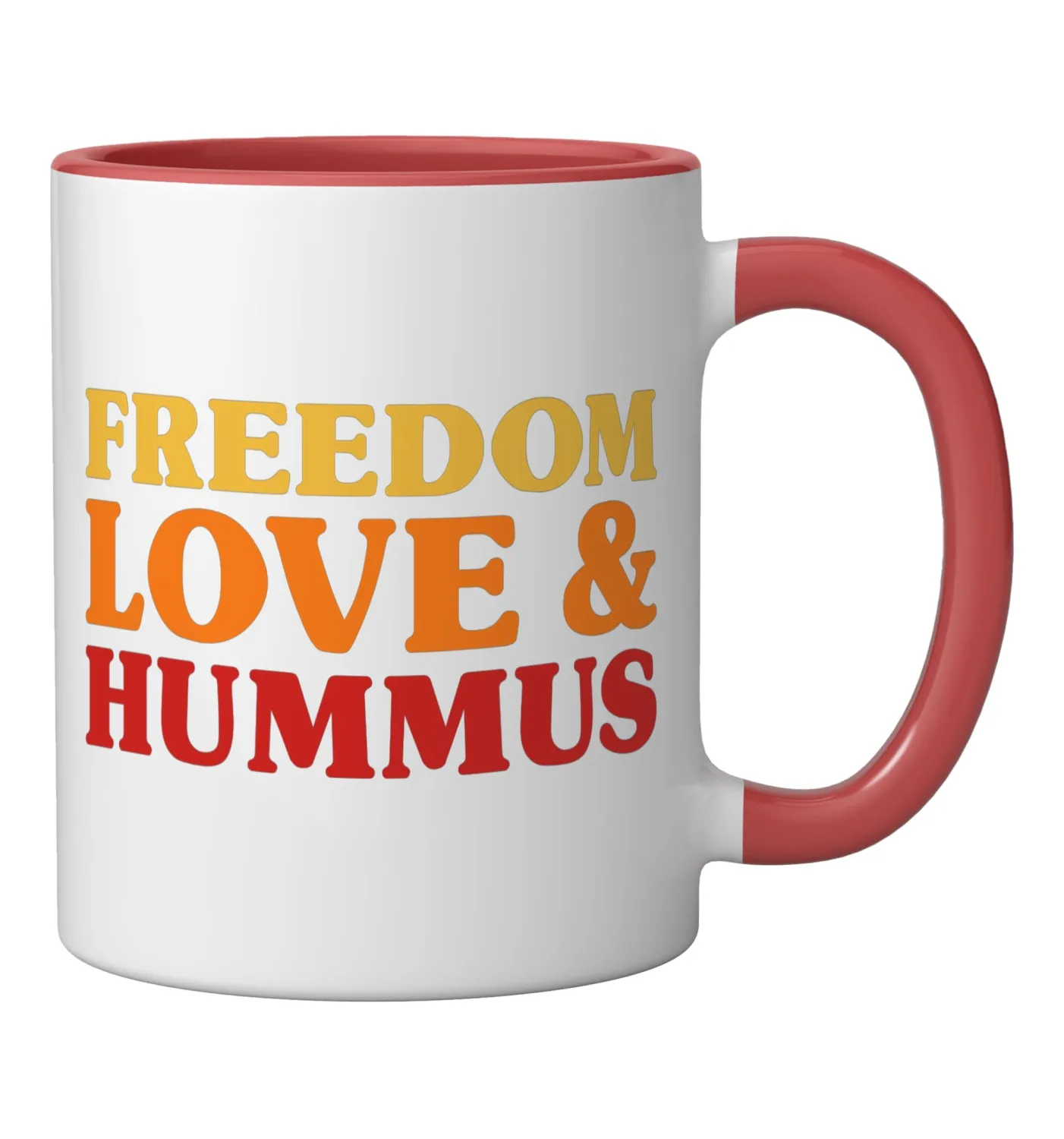 Hummus I Love Hummus Funny Hummus Ceramic Mug, Red/White