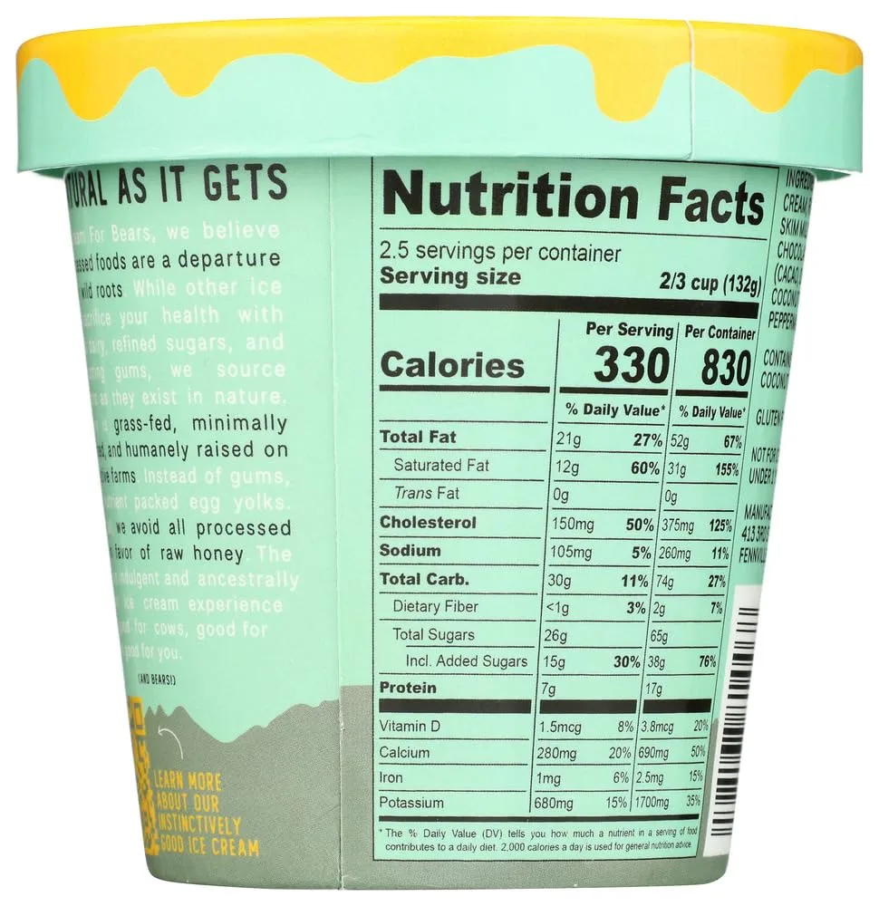 Ice Cream For Bears Frozen Ice Cream Mint To Be, 14 Fl Oz