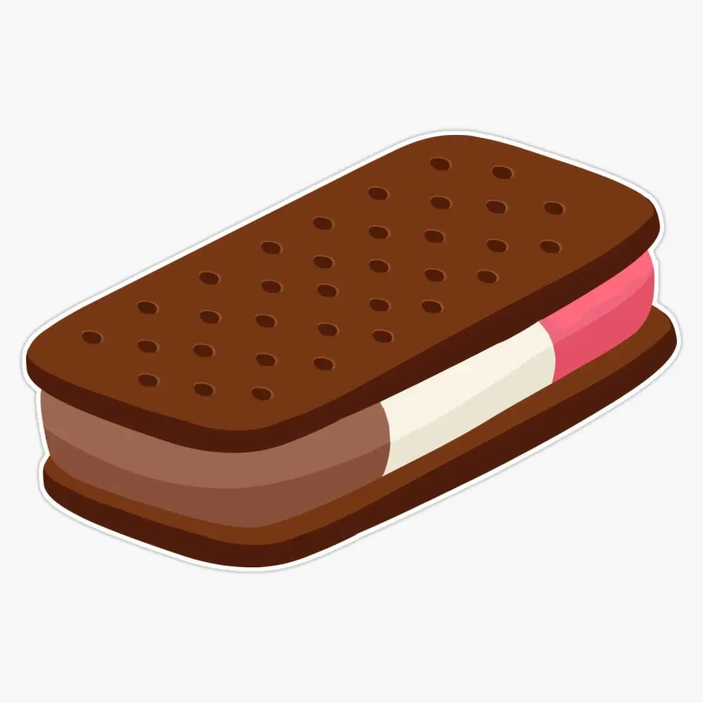 Ice Cream Sandwich Neapolitan Sticker Vinyl Bumper Sticker Decal Waterproof 5"