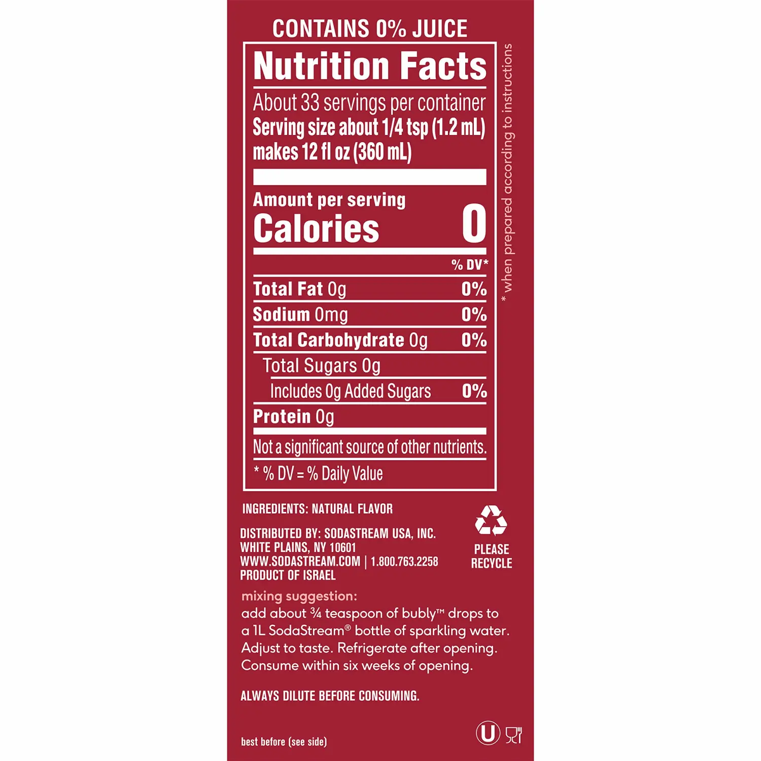 SodaStream bubly Drops, Cherry, 1.36 Fl Oz (Pack of 3)