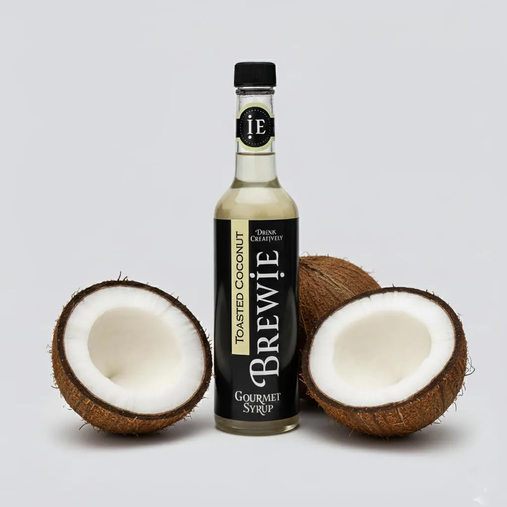 BREWIE Toasted Coconut Gourmet Syrup (Pint, 17 Servings)