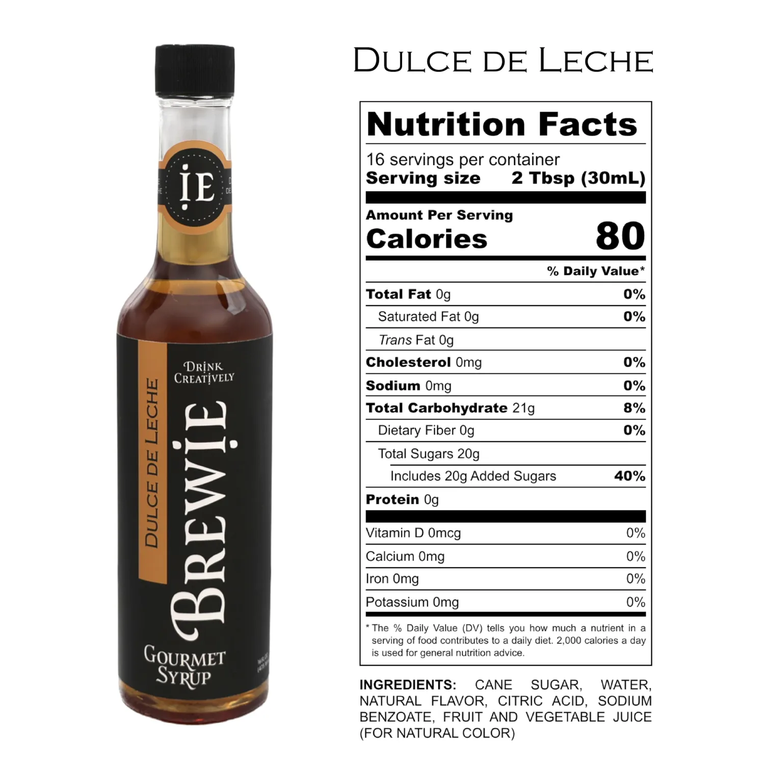 BREWIE Dulce de Leche Gourmet Syrup (Pint, 17 Servings)