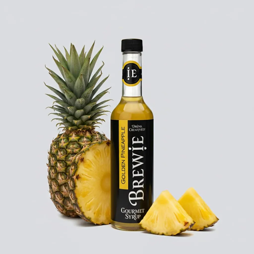 BREWIE Golden Pineapple Gourmet Syrup (Pint, 17 Servings)