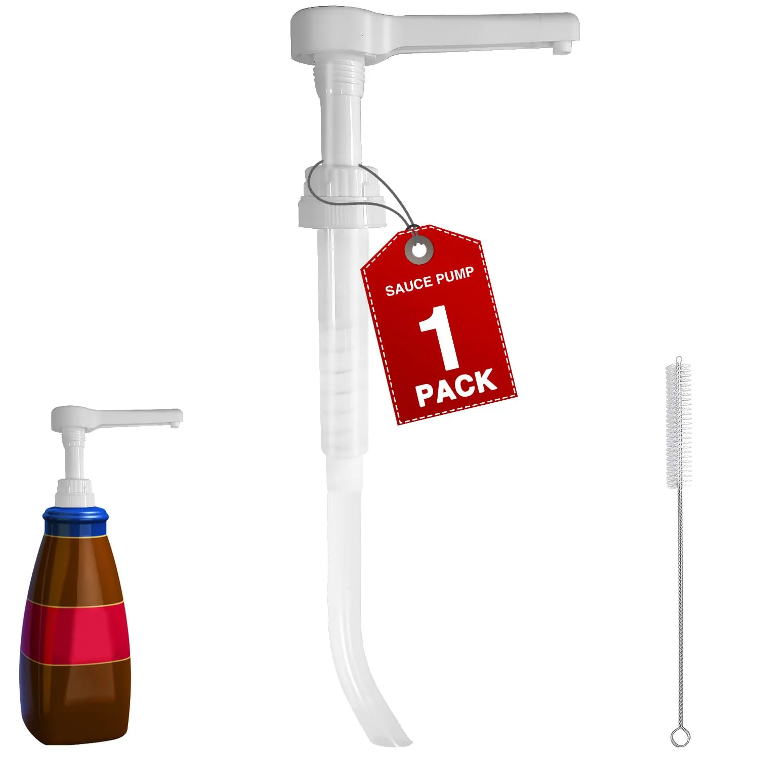 1 Pack 15CC White Sauce Pump Dispenser for 64 oz Bottles