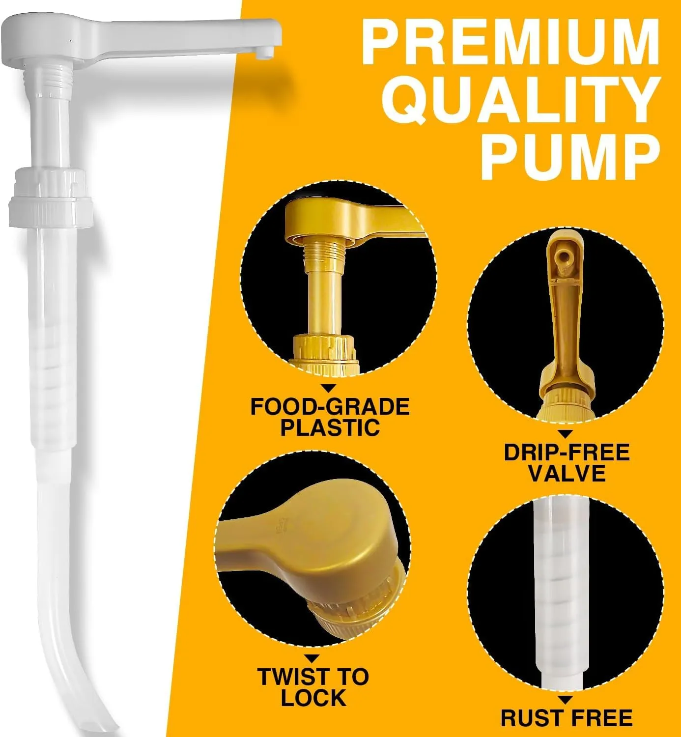 1 Pack 15CC White Sauce Pump Dispenser for 64 oz Bottles