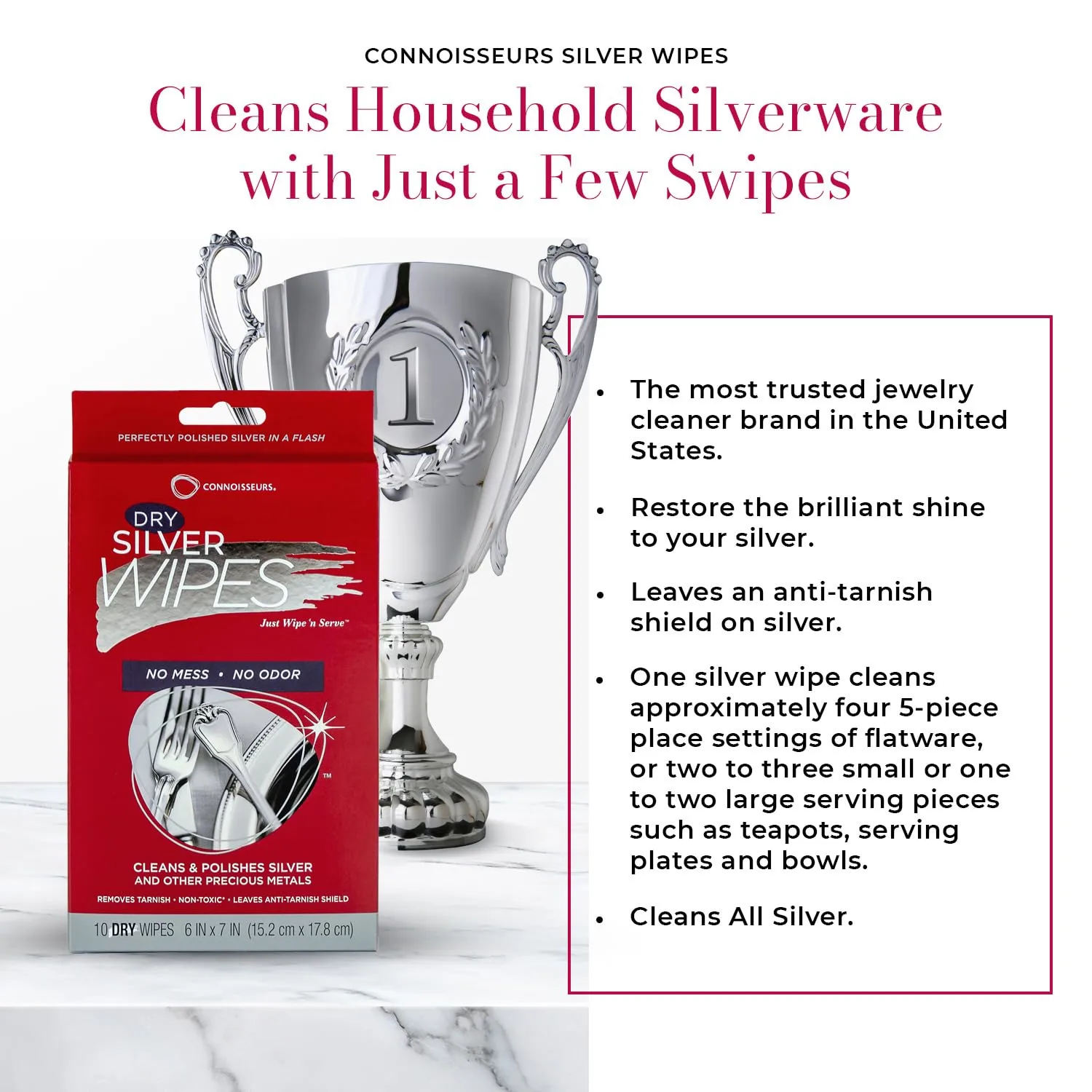 Connoisseurs - Silver Cleaner Wipes - 10 Pack