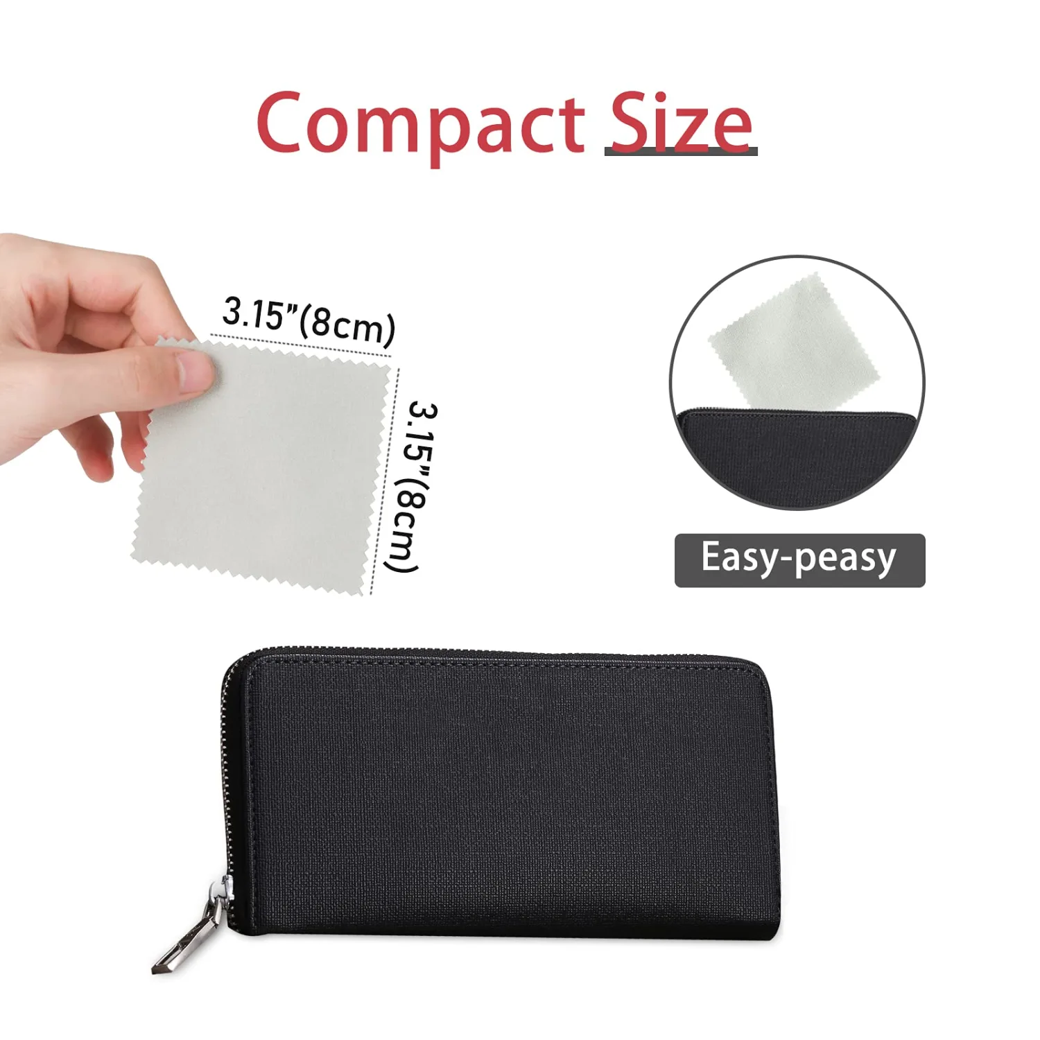 CATIFLIN 100pcs Jewelry Cleaning Cloth, Silver Polishing Cloth Individually Wrapped, Small Jewelry Polishing Cloth for Sterling Silver, Gold, Platinum and More (Light Gray, 3.15" x 3.15")