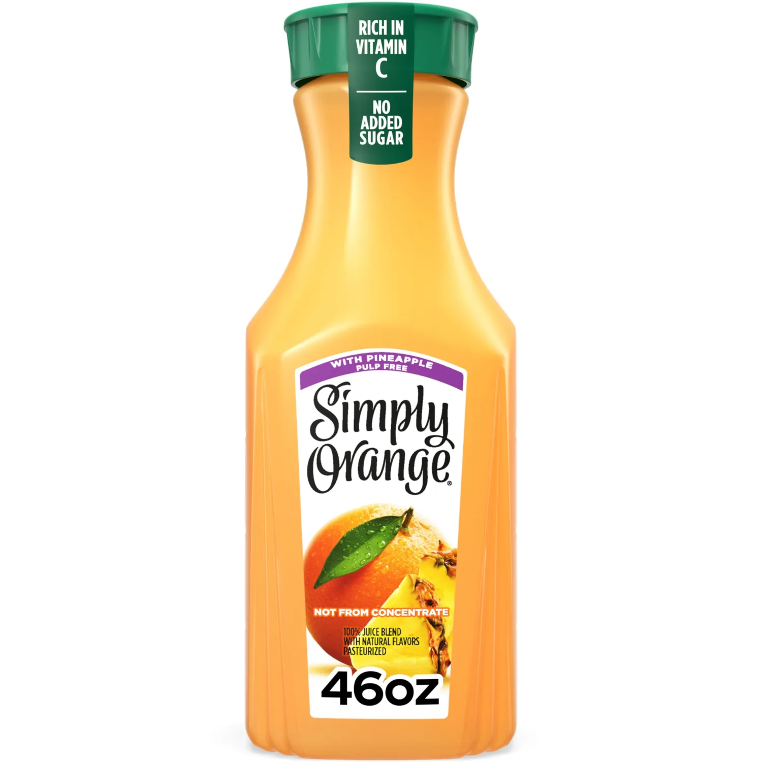 Simply Orange with Pineapple Juice Bottle, 46 fl oz