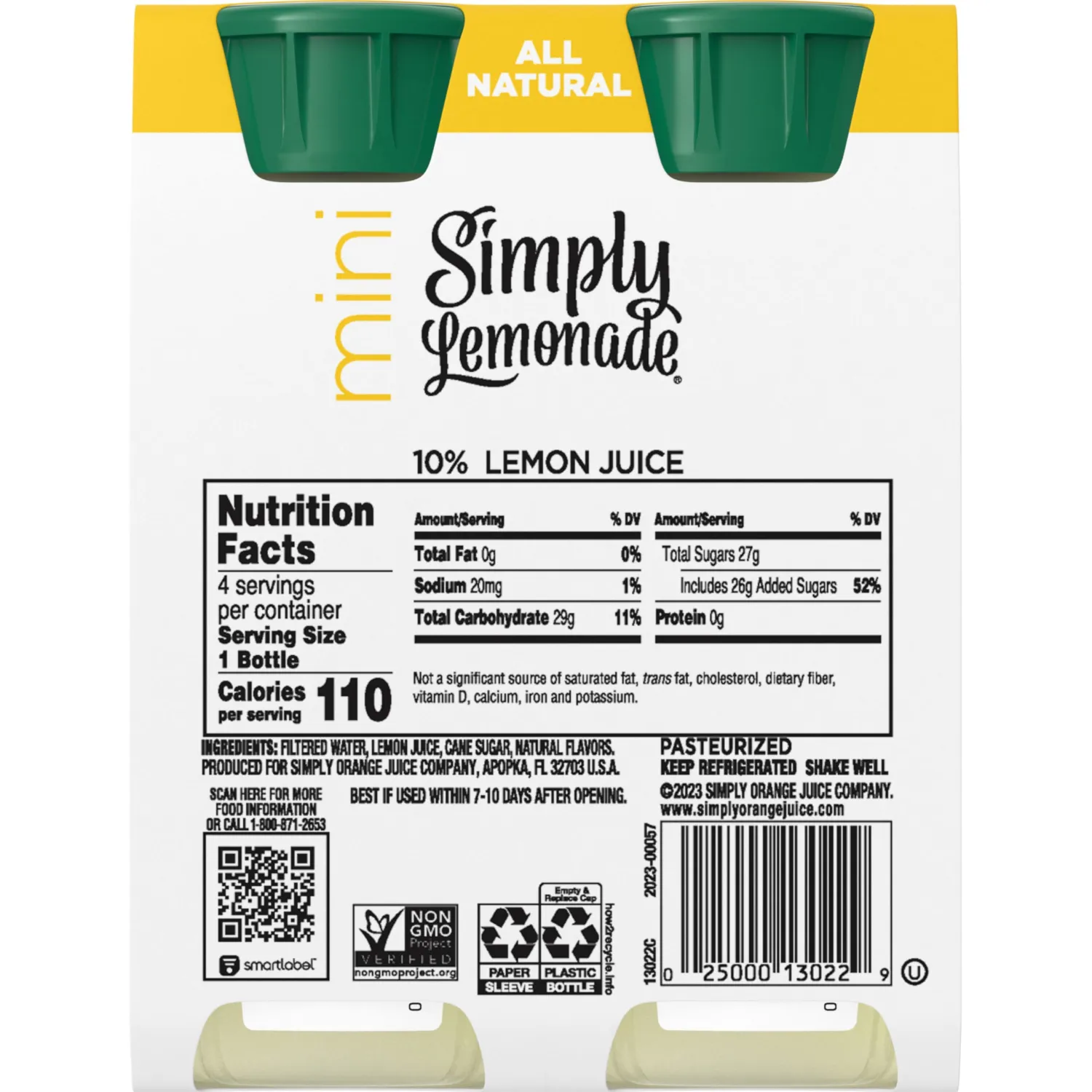Simply, Lemonade Mini 4Pk, 32 Fl Oz
