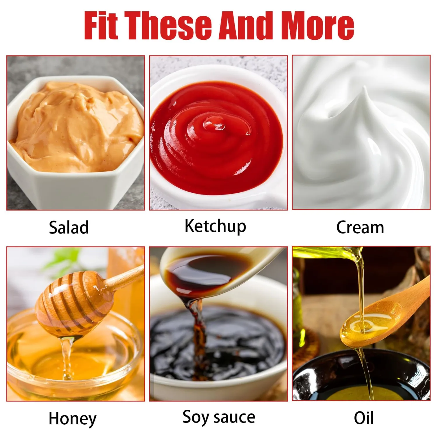 3 Pcs Condiment Sauces Squeeze Bottle 450ML/15OZ Ketchup and Mustard Bottle