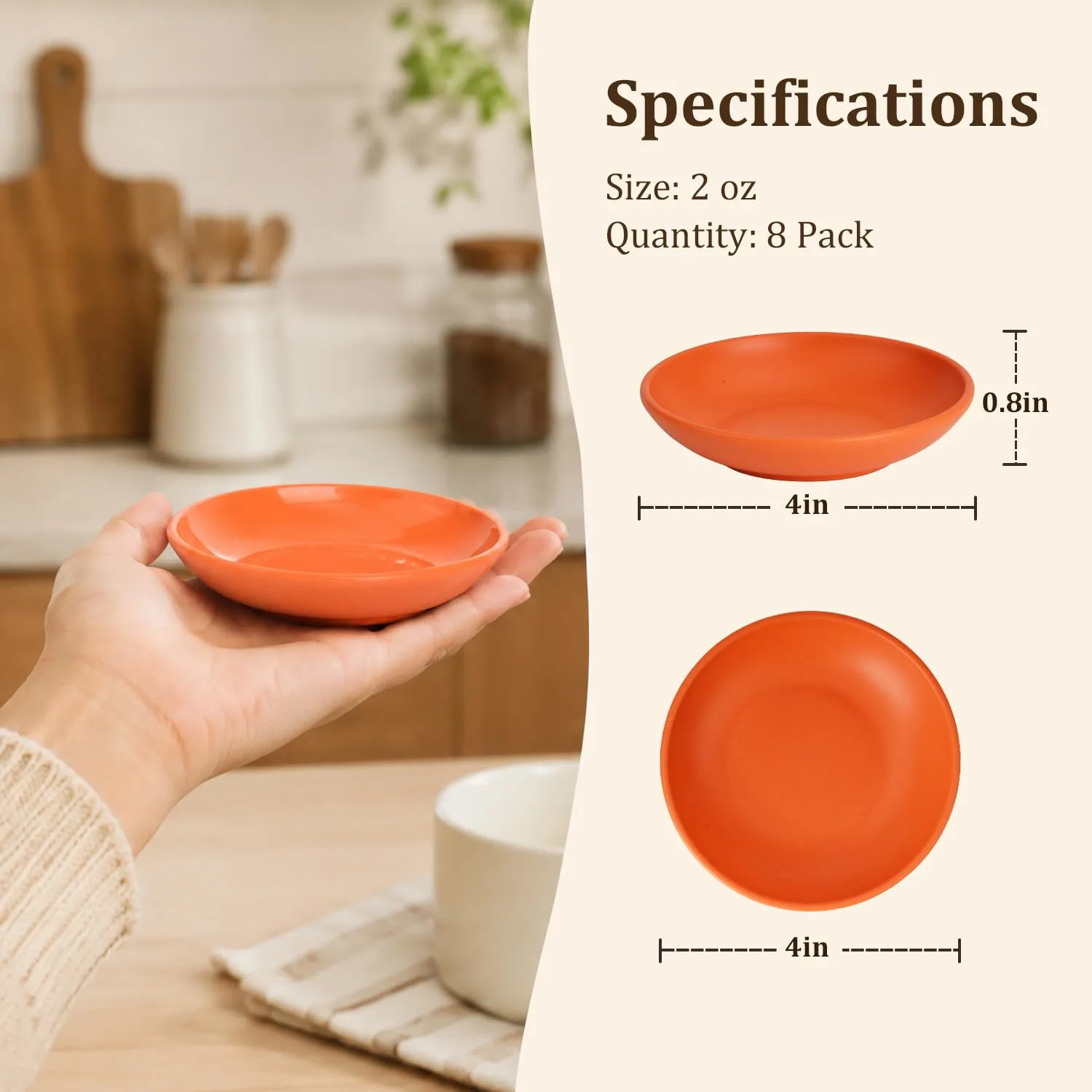 PYRMONT Wheat Straw Colorful Bowls 2 Oz Dipping Bowls for Ketchup(8pcs)