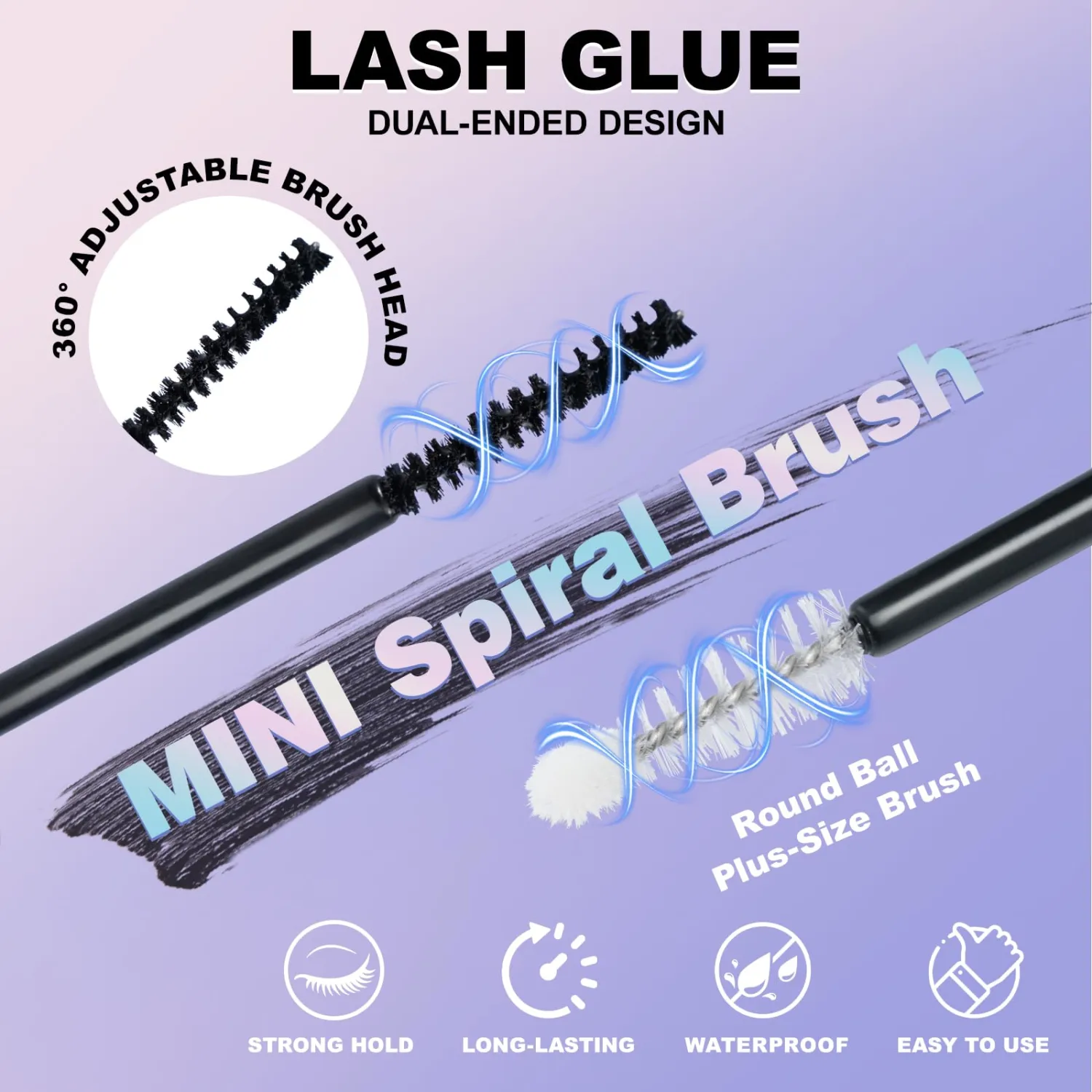 Lash Cluster Glue, Bond and Seal Lash Glue for Eyelash Clusters, Lash Bond and Seal Waterproof with Long-Lasting & Strong Hold for DIY, Easy to Apply & Remove, 10ml
