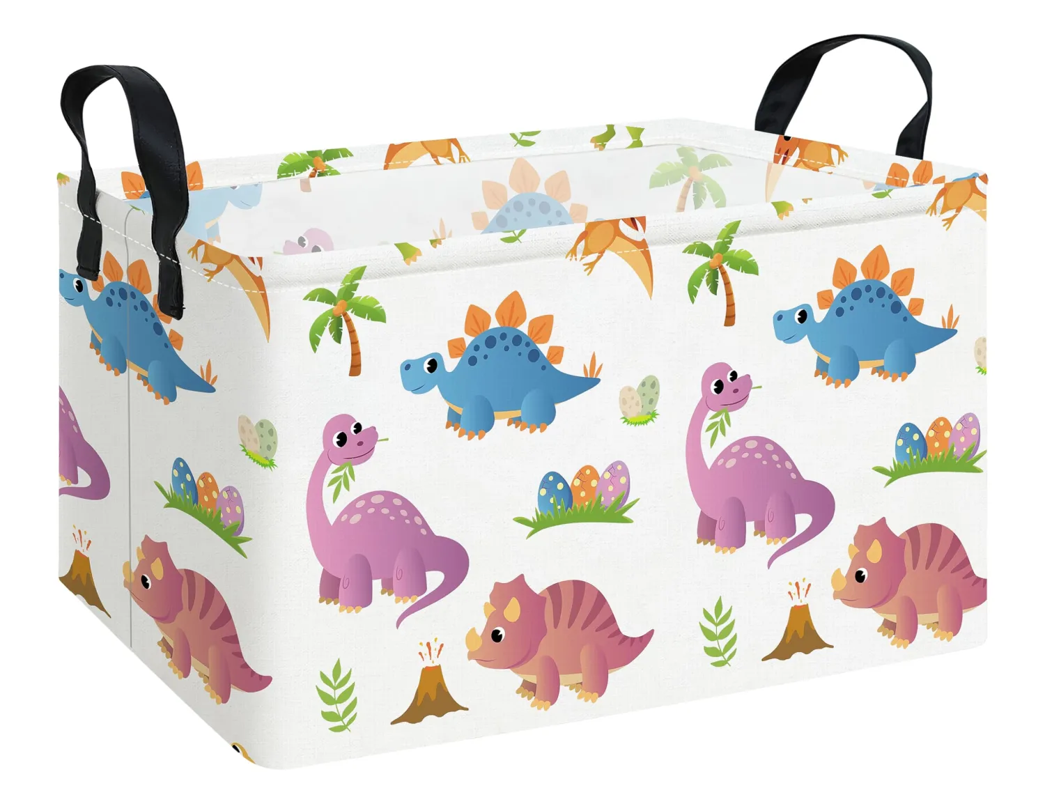 Rectangular Collapsible Cute Dinosaur Storage Basket Toy Organizer