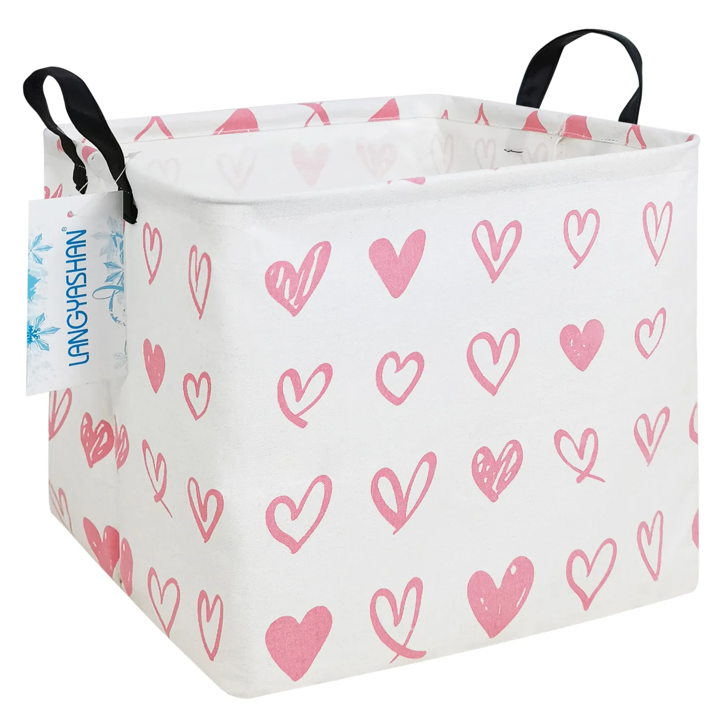 Square Storage Baskets Children Shelves Gift Toy Organizer Room Pink Heart