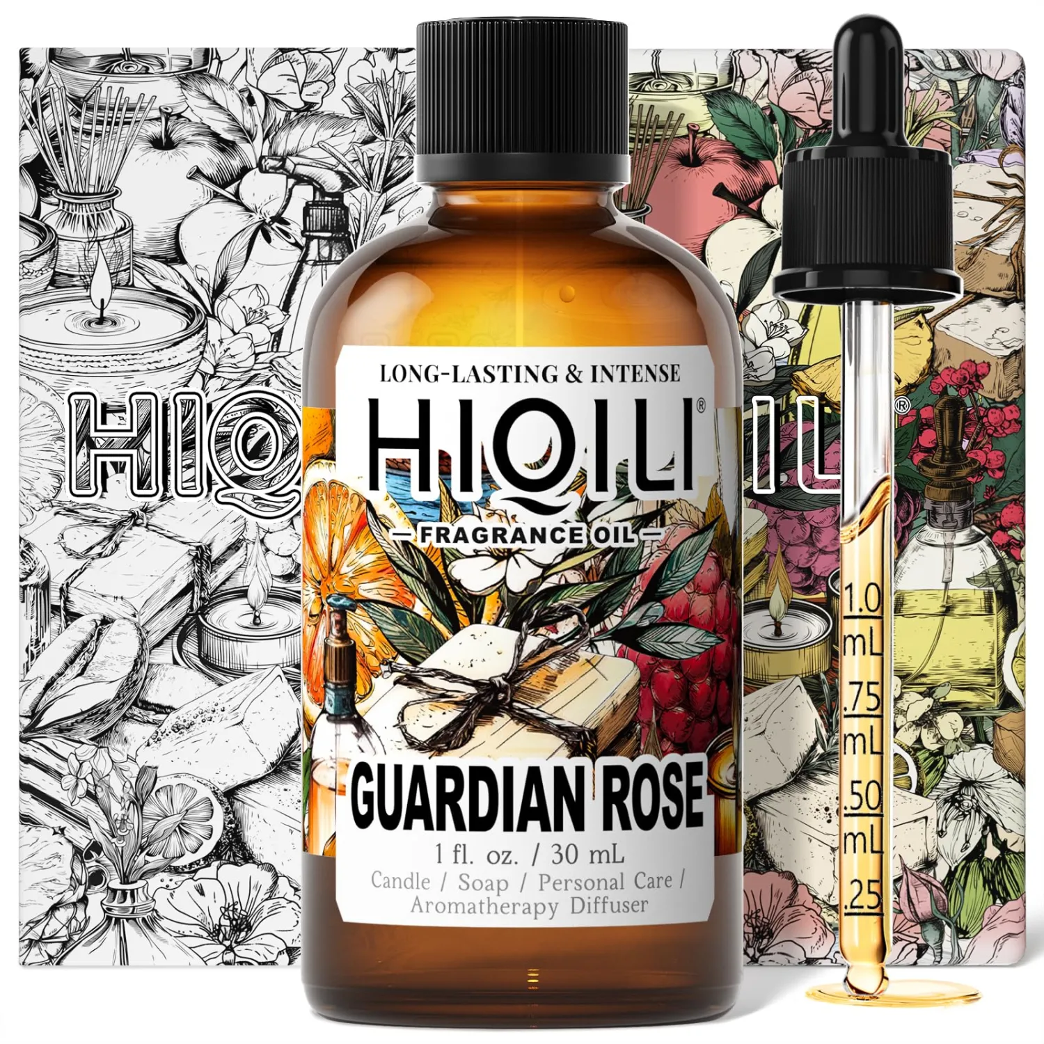 HIQILI Guardian Rose Fragrance Oil for Candle, Soap & Perfume - 1 Fl Oz