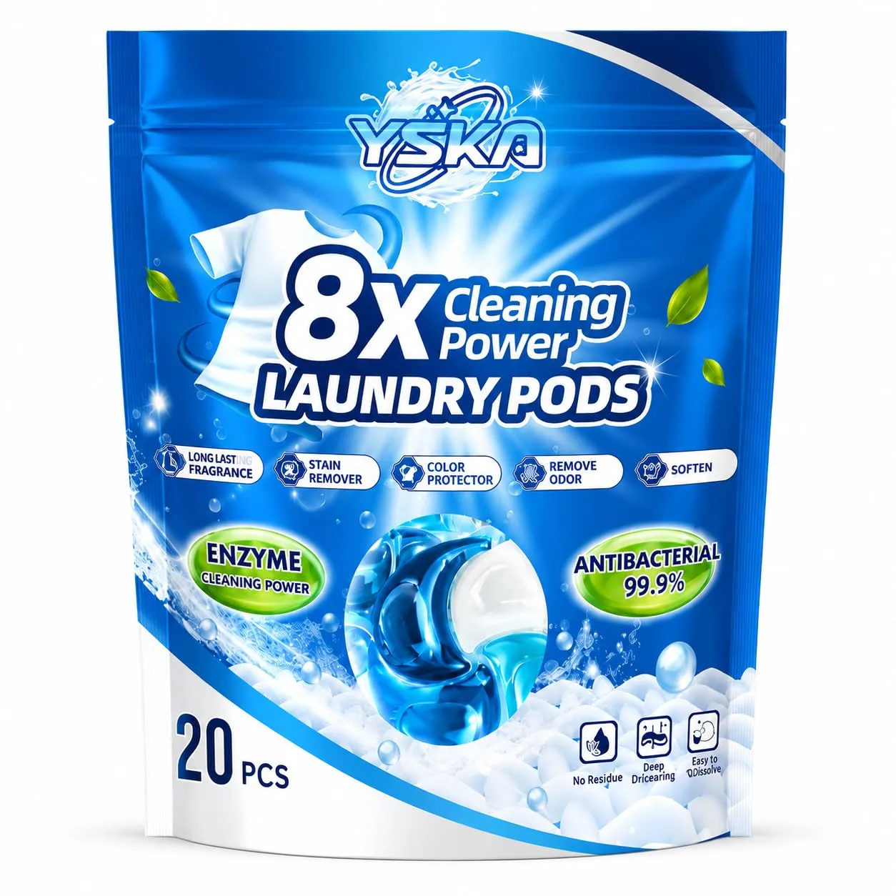 4-in-1 Laundry Detergent Pods, 20 Count, Powerful Stain Remover, Color Protection, Odor Eliminator & Fabric Softener, HE Compatible, Works in Front Load & Top Load Washing Machines