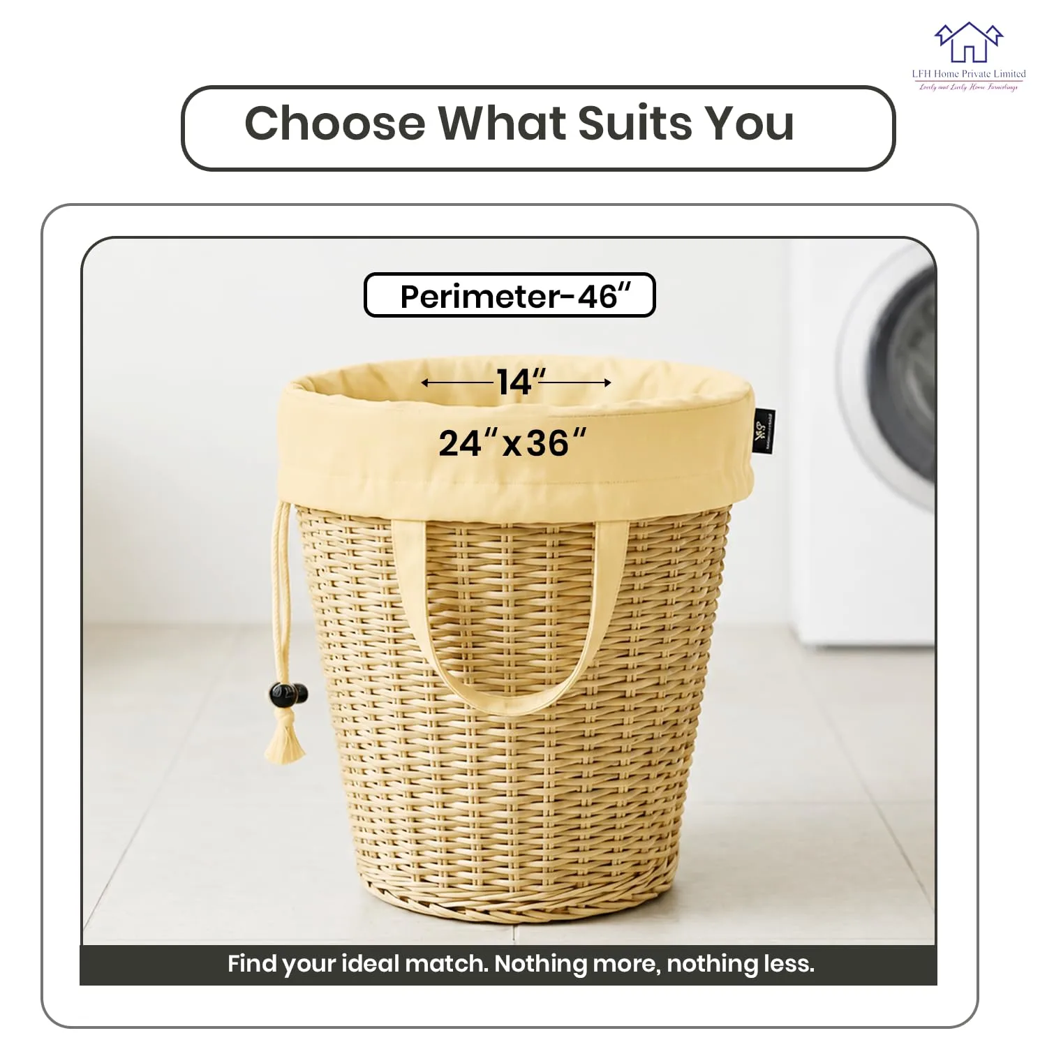 LFH Home Cotton Rich Large Premium Canvas Laundry Bag, Heavy Duty Washable Laundry Hamper with Drawstring & Handles, Multi-Use Clothes Storage for Home, Travel & College, 24"x36" - Sandal Yellow