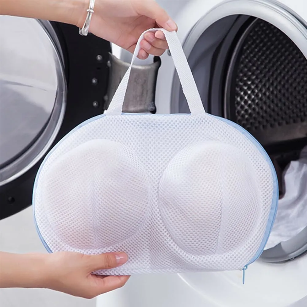 3 Pack Bra Laundry Wash Bags, Honeycomb Mesh Bag with Zipper&Hangable Loop