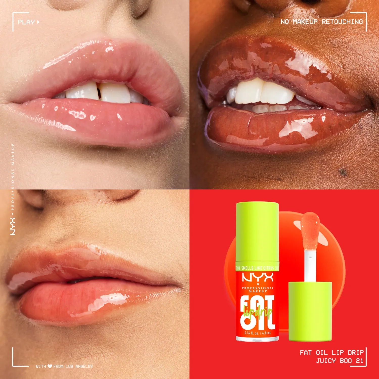 NYX PROFESSIONAL MAKEUP Fat Oil Lip Drip, Moisturizing Lip Oil Gloss, Tinted Formula & Up to 12 HR Hydration, Vegan & Cruelty-Free - Juicy Boo (Radiant Orange)