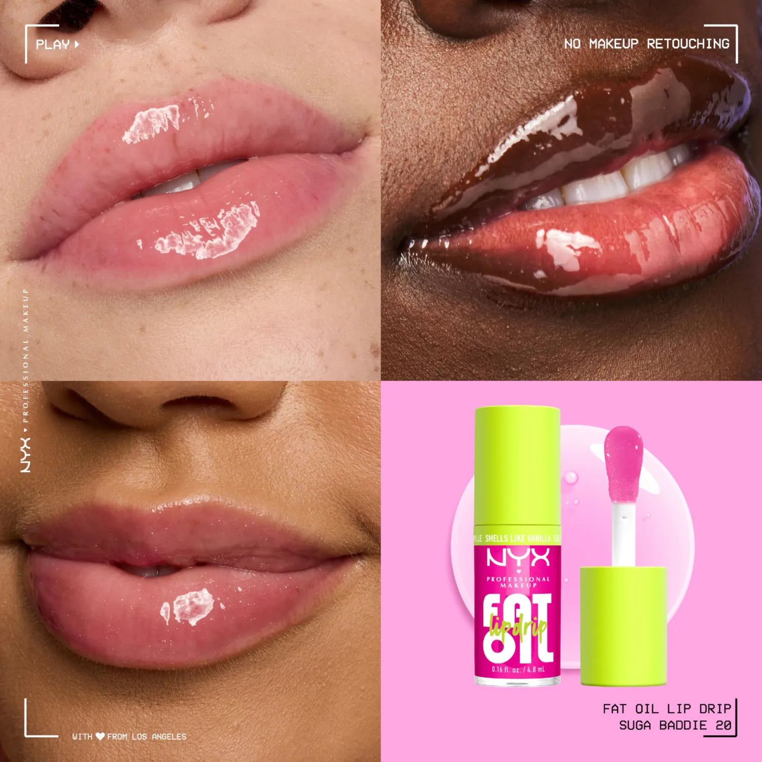 NYX PROFESSIONAL MAKEUP Fat Oil Lip Drip, Moisturizing Lip Oil Gloss, Tinted Formula & Up to 12 HR Hydration, Vegan & Cruelty-Free - Suga Baddie (Sheer Pink)