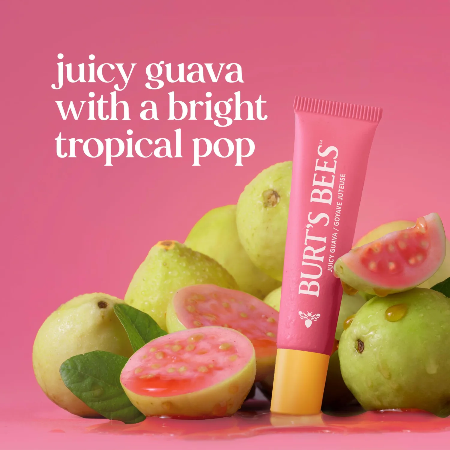 Burt's Bees Hydrating Squeeze Tinted Lip Balm, Juicy Guava, 0.25 oz