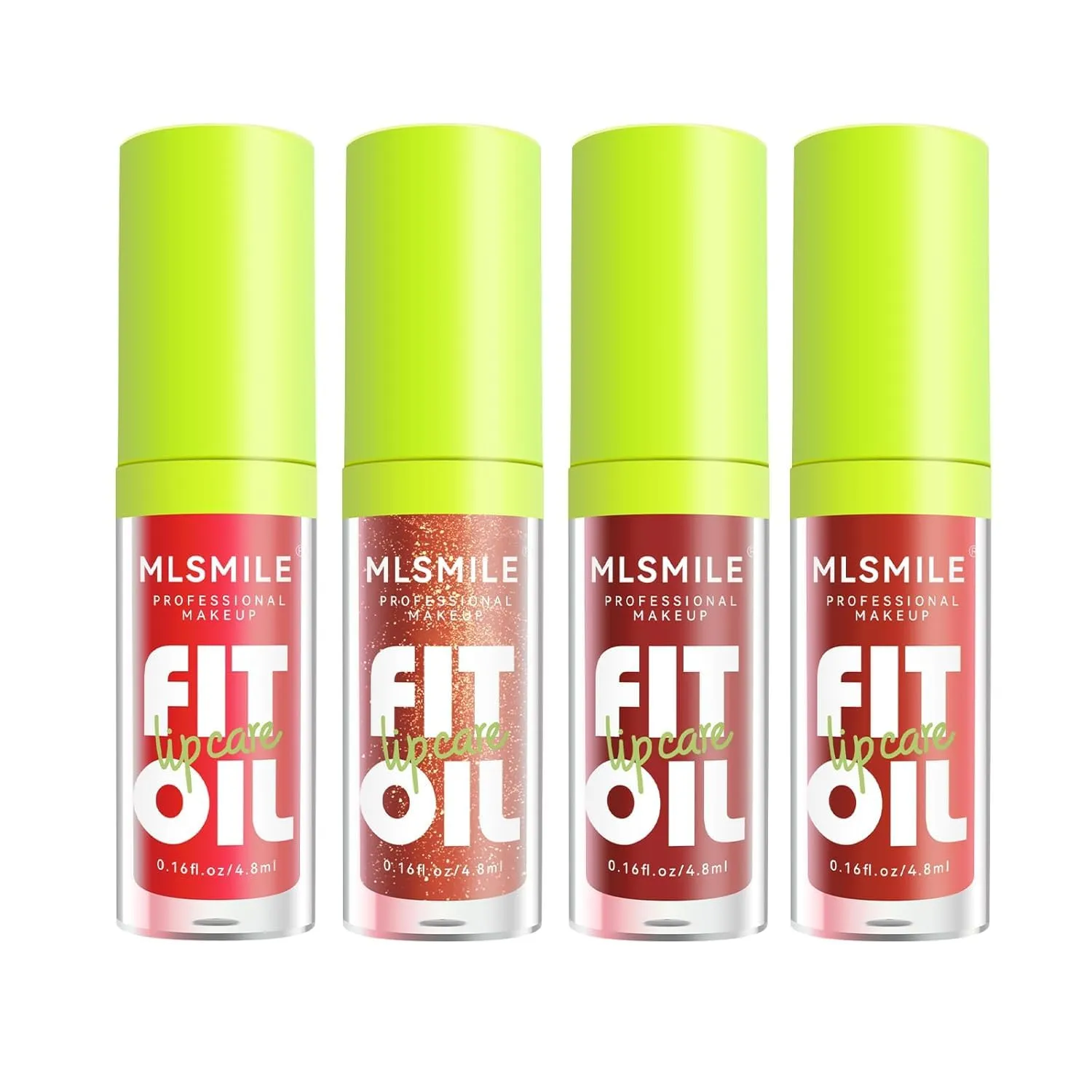 4 Colors Fat Lip Oil Lip Glaze Set, Tinted Gloss Lip Gloss Oil