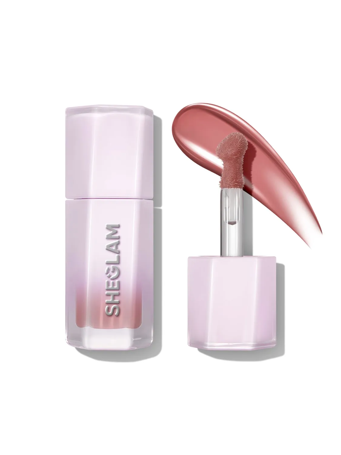 SHEGLAM Glazed & Locked Glossy Long-lasting Lip Tint Lightweight Non-Sticky Mirror-Like Finish Lipstick-555 Sepia Kiss
