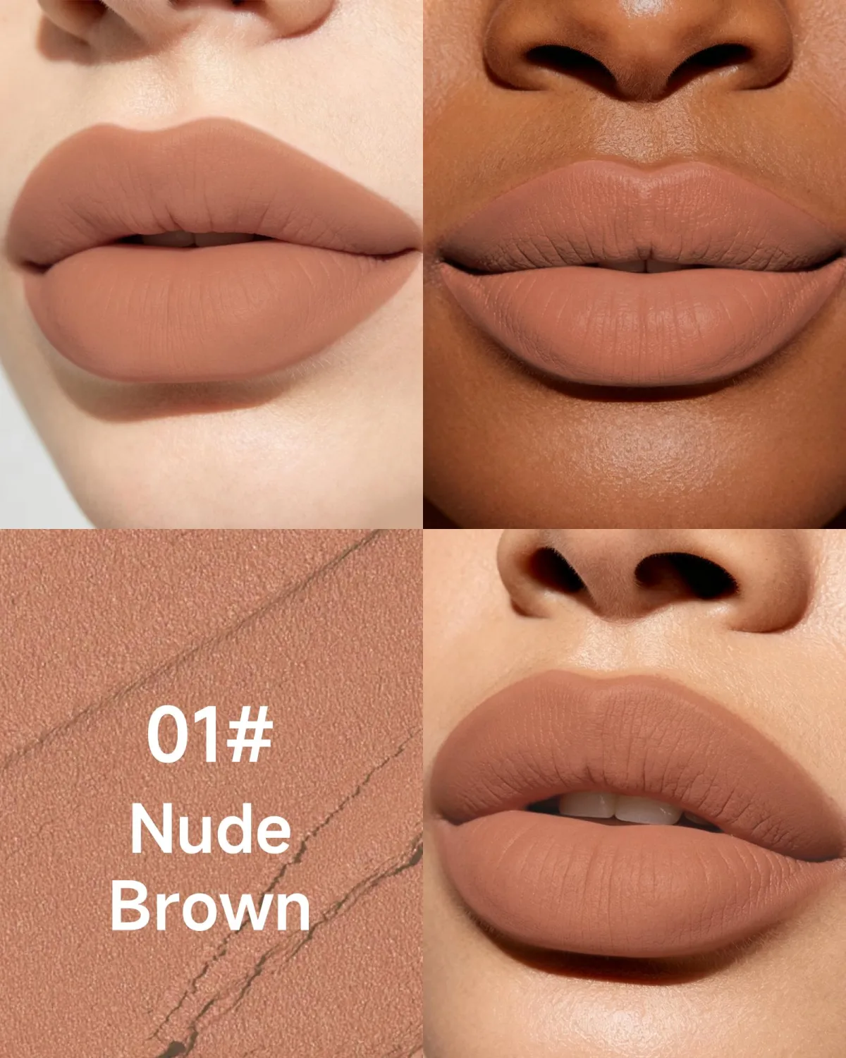 Matte Lipstick Long Lasting, Nude Brown Velvet Smooth Lipstick for Women