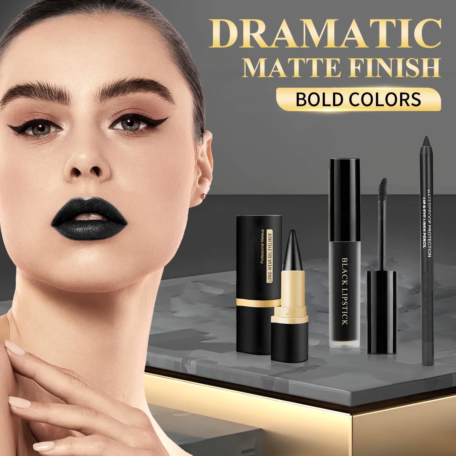 Black Lipstick Halloween Black Lip Liner Gel Eyeliner Pencil