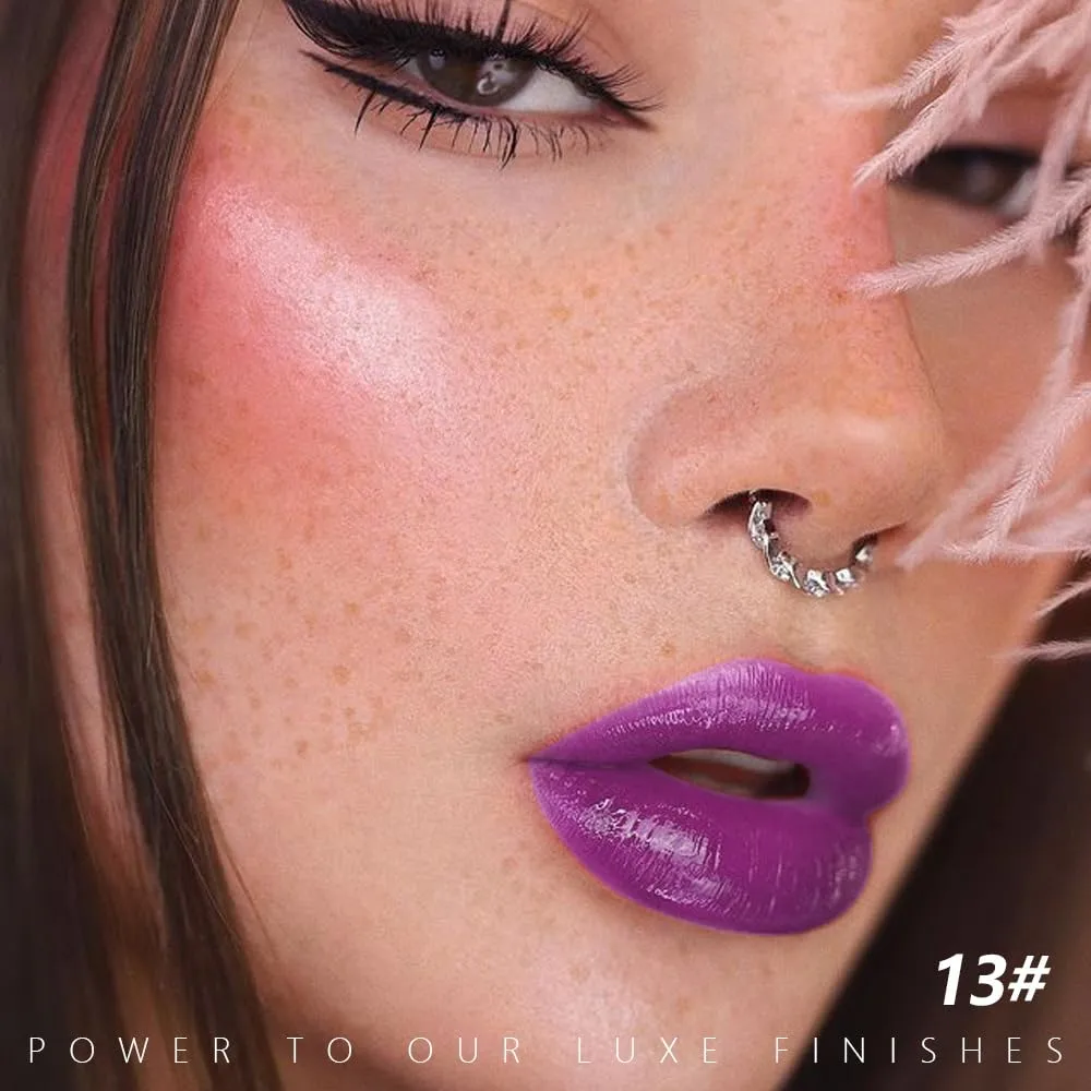 Kaely Vibrant Purple Matte Lipstick for Women, Pigmented Lip Gloss Stain Long Lasting Waterproof, Halloween Face & Body Paint Stick for Birthday Party Clown Goth Makeup, Vegan & Cruelty-Free 13