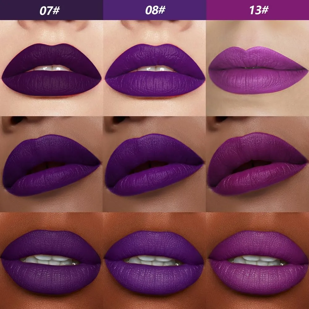 Kaely 3Pcs Matte Lipstick Kit for Women, Pigmented Lip Gloss Stain Long Lasting Waterproof, Halloween Face & Body Paint Stick for Birthday Party Clown Goth Makeup Set, Vegan & Cruelty-Free 07+08+13