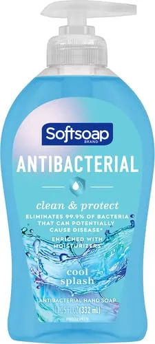 Softsoap Antibacterial Liquid Hand Soap Pump, Clean & Protect, Cool Splash - 11.25 Fl. Oz (Pack of 2)