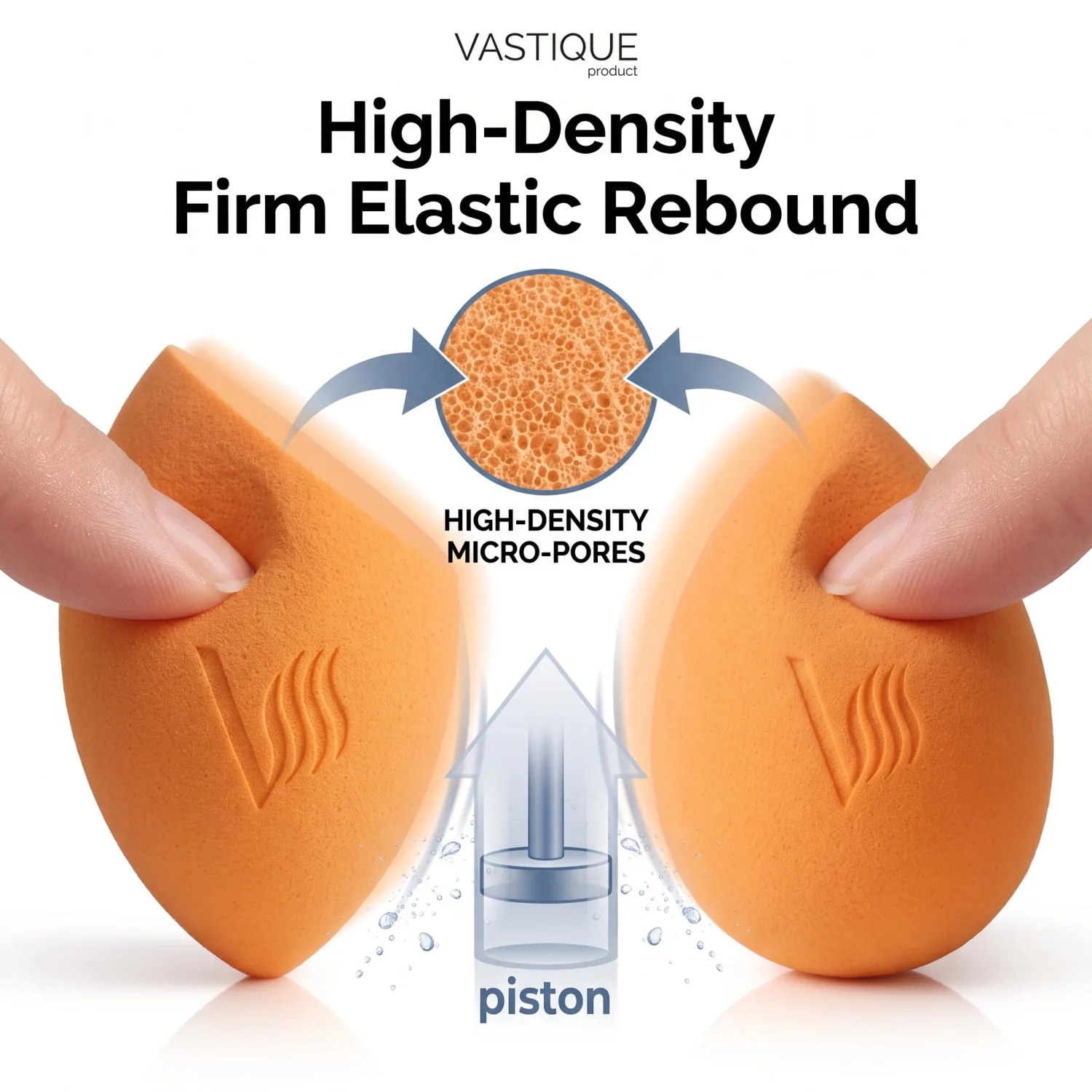 Hi-Def Latex Free Firm Elastic Makeup Sponge Set (6-Pack)