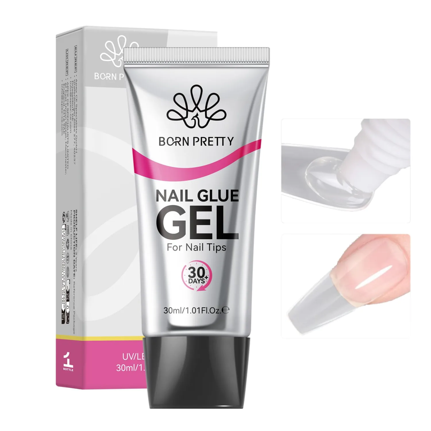 BORN PRETTY Solid Nail Glue Gel 30ml Super Strong Adhesive Nail Tips Glue