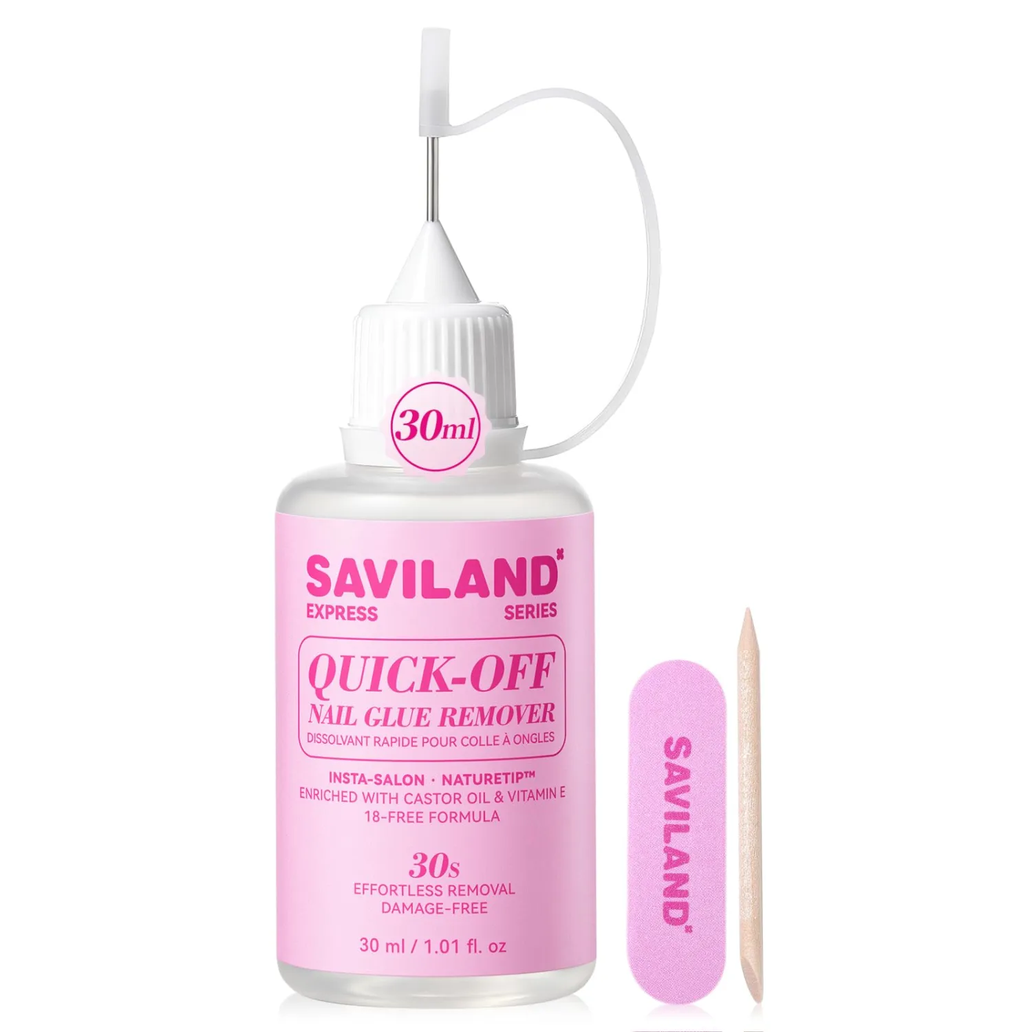 SAVILAND 30mL Pinpoint Nail Glue Remover for Press On: 30s Quick Release