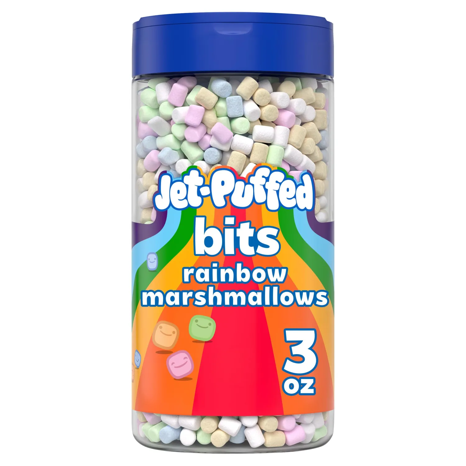 Jet-Puffed Marshmallow Bits, Rainbow, 3 oz