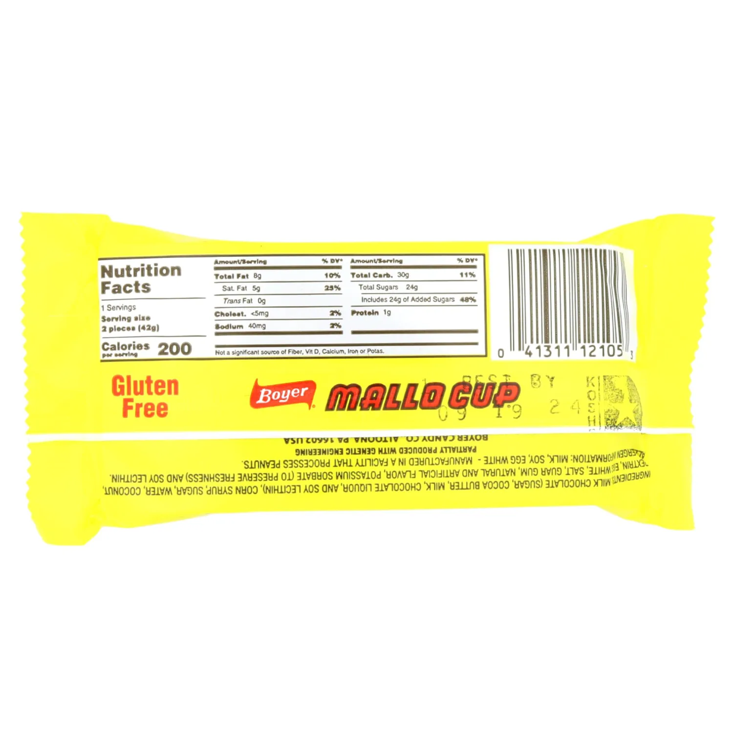 Sweetzo - Boyer Mallo Cups, Milk Chocolate Candies with Gooey Marshmallow Center, Individually Wrapped Pieces, 1.5 Ounces (Pack of 3)