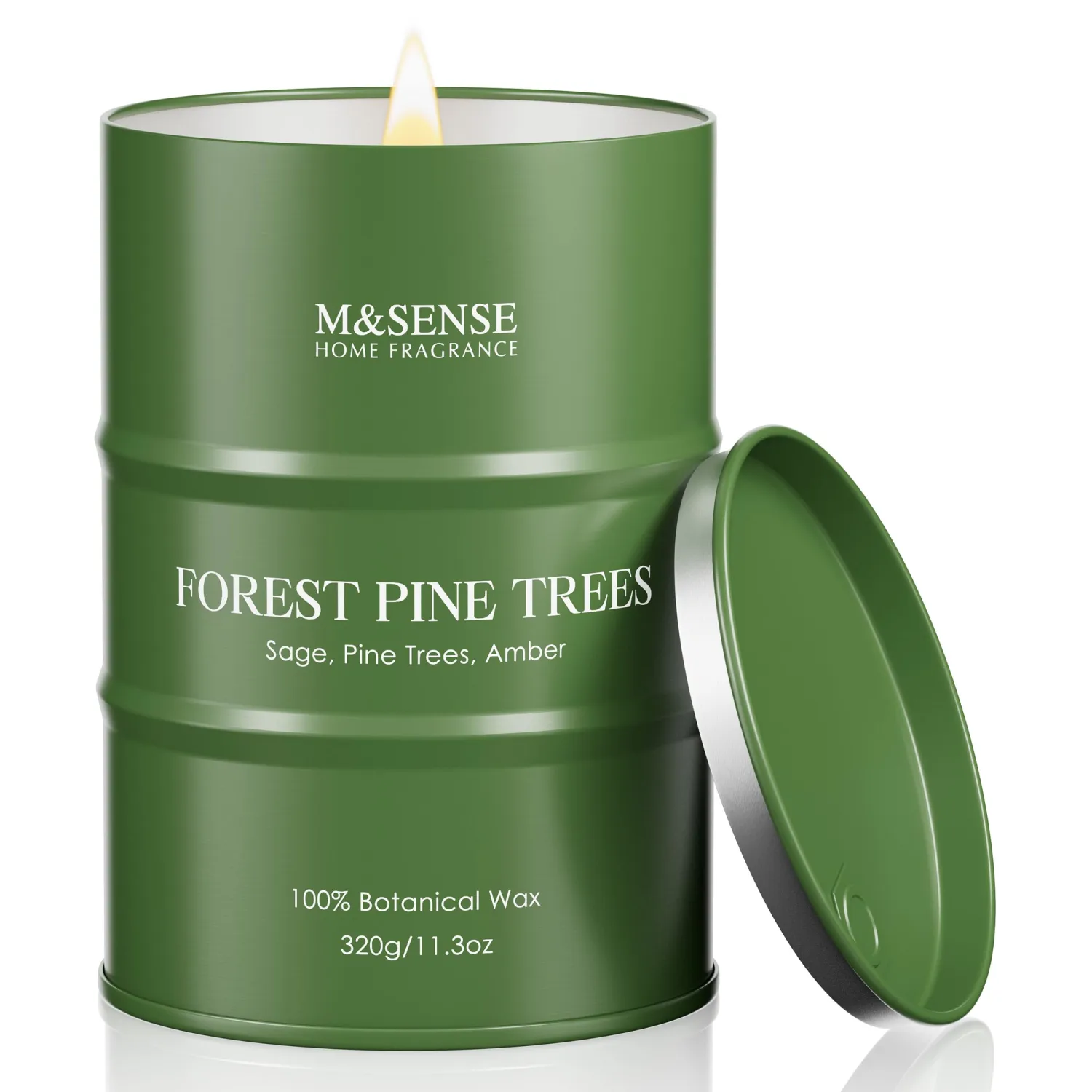 M&SENSE Frosted Pine Scented Candles Natural Non Toxic, Aromatherapy Candle for Stress Relief Meditation Relaxing, Housewarming Gifts for Women Men, 11.3oz 70 Hour Long Burning