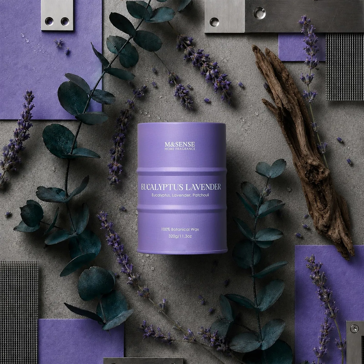 M&SENSE Eucalyptus Lavender Scented Soy Candles, 11.3oz