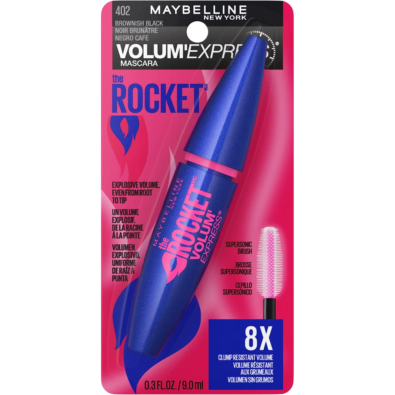 Maybelline New York Volum' Express The Rocket Washable Mascara, Brownish Black, 0.3 fl. oz.
