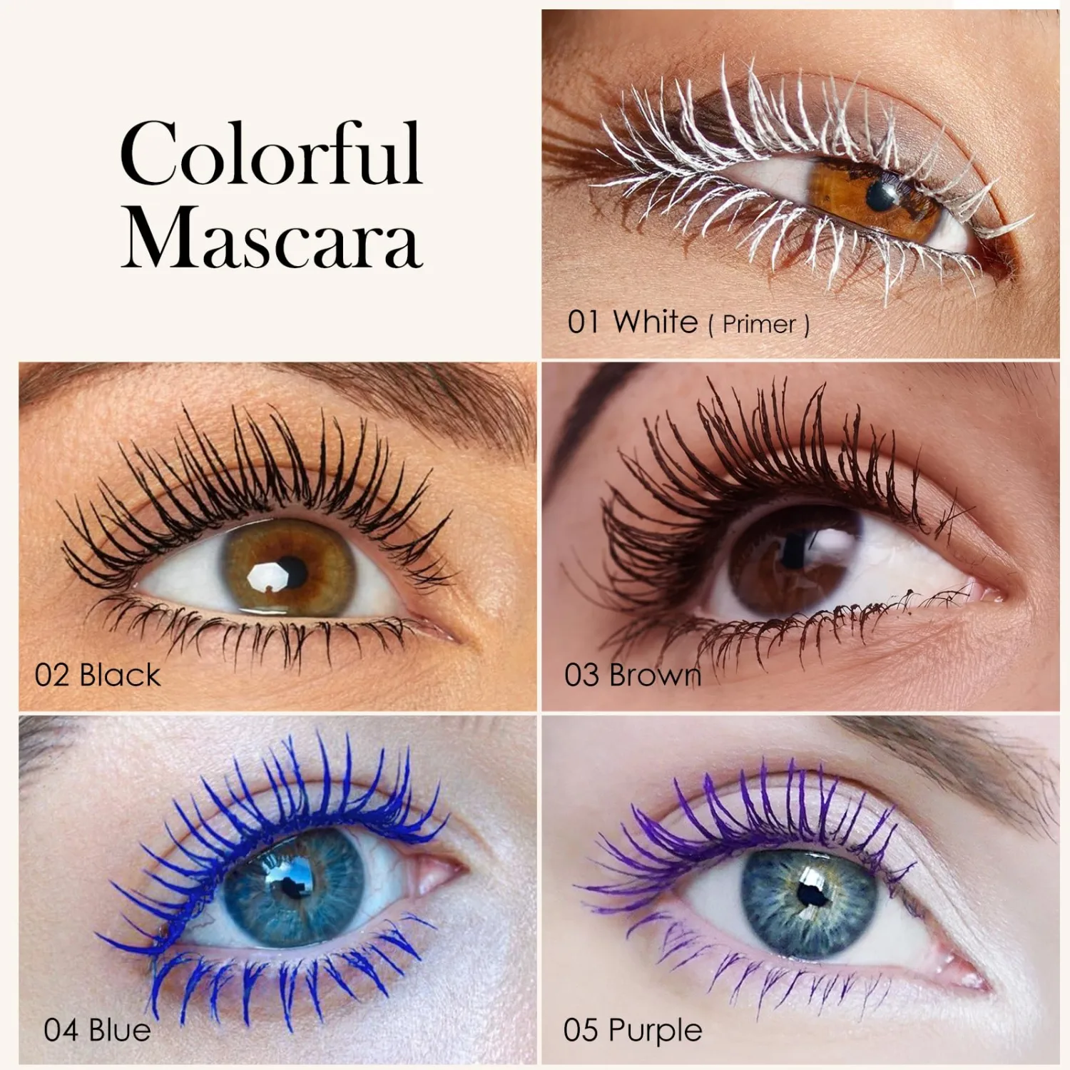 2PCS White Mascara Primer, Volume & Length,Halloween Christmas Makeup