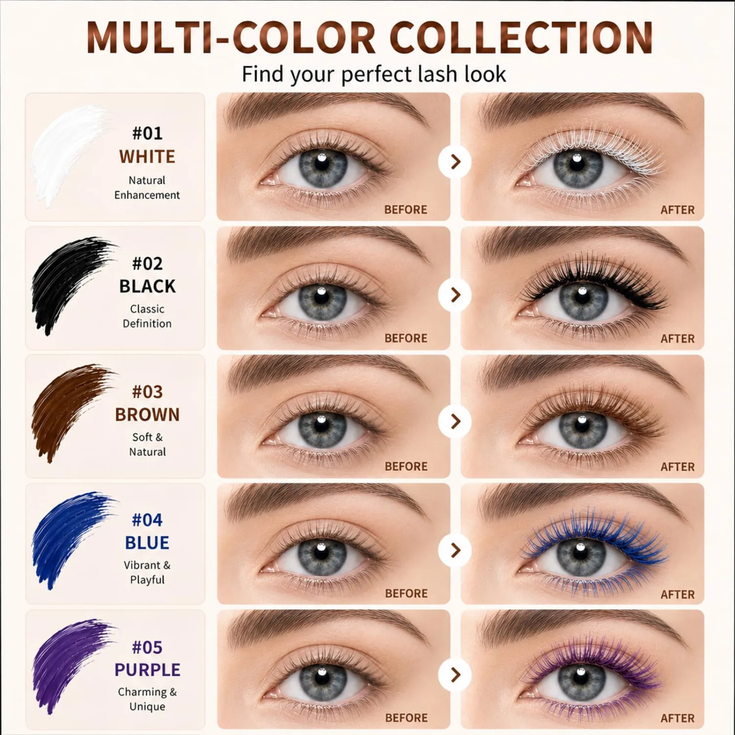 KYDA Black Lash 5D Mascara, Waterproof Thick Silk Fiber Mascara for Women
